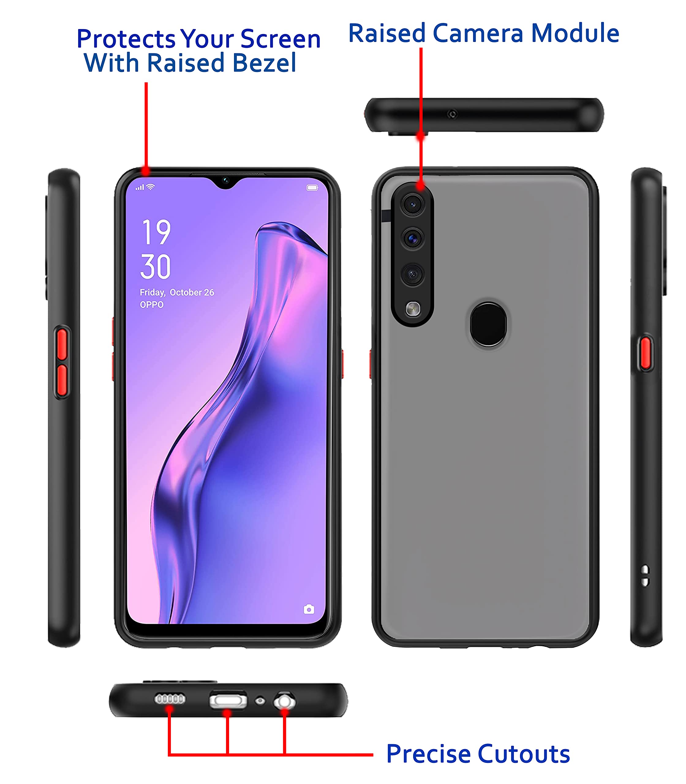 Pikkme Oppo A31 Matte black mobile back cover – photo 3