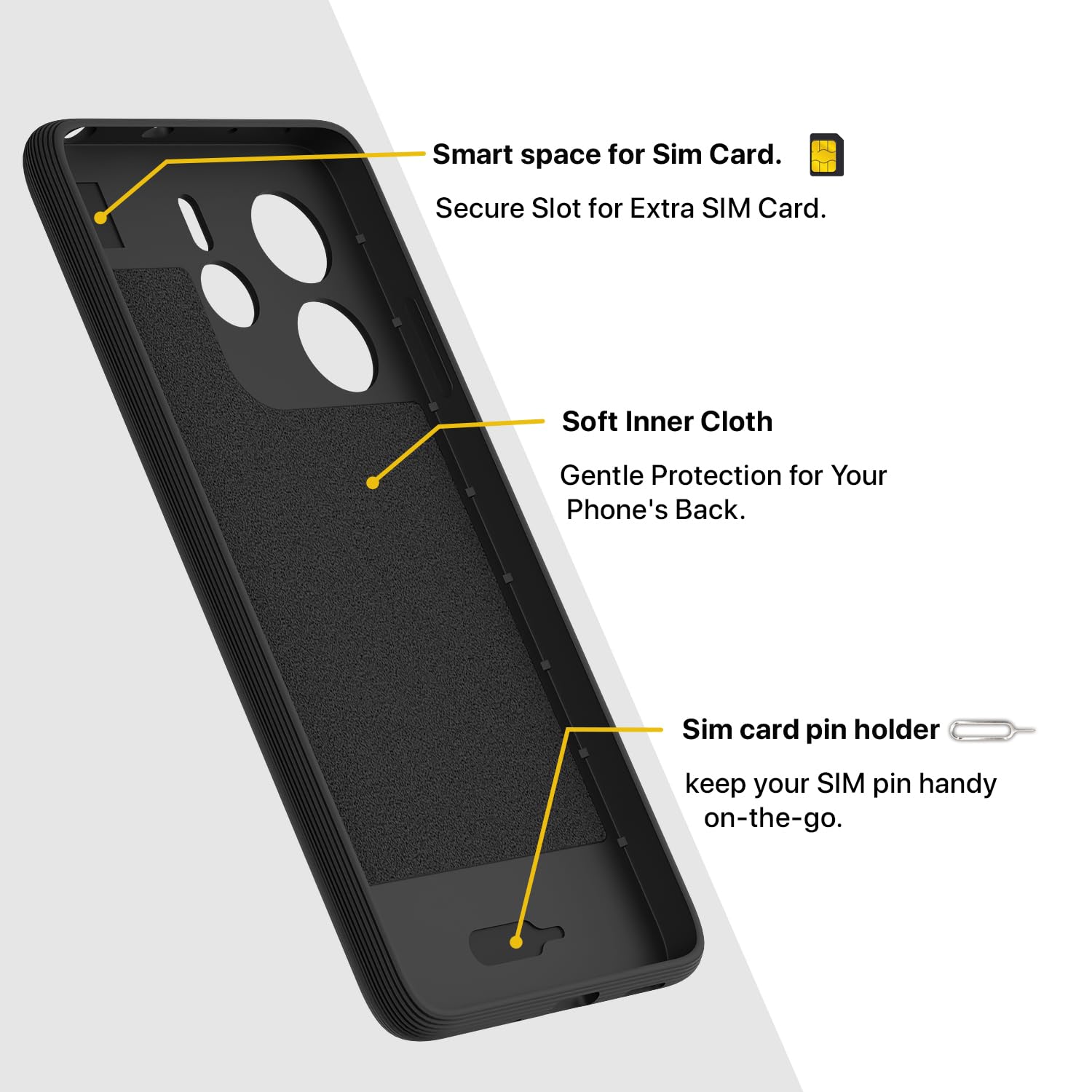 Pikkme Redmi Note 14 5G Gencase Back Cover (Black)