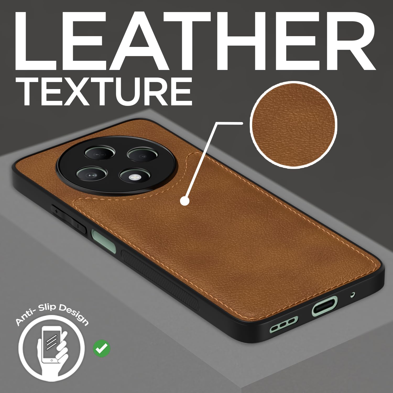 Pikkme Oppo F27 5G Leather brown back cover – photo 7