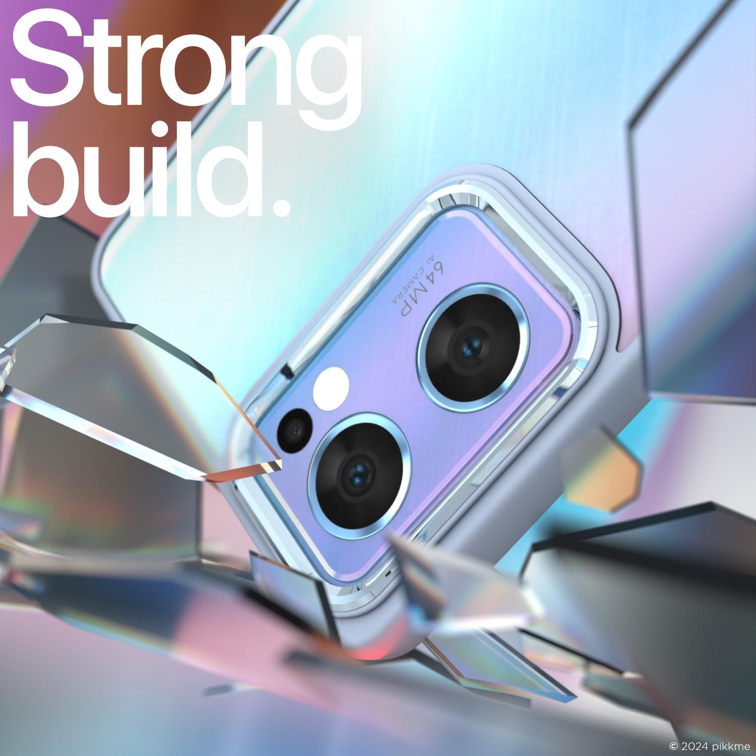 Pikkme Oppo Reno 7 Camring Back Cover (Sierra Blue)