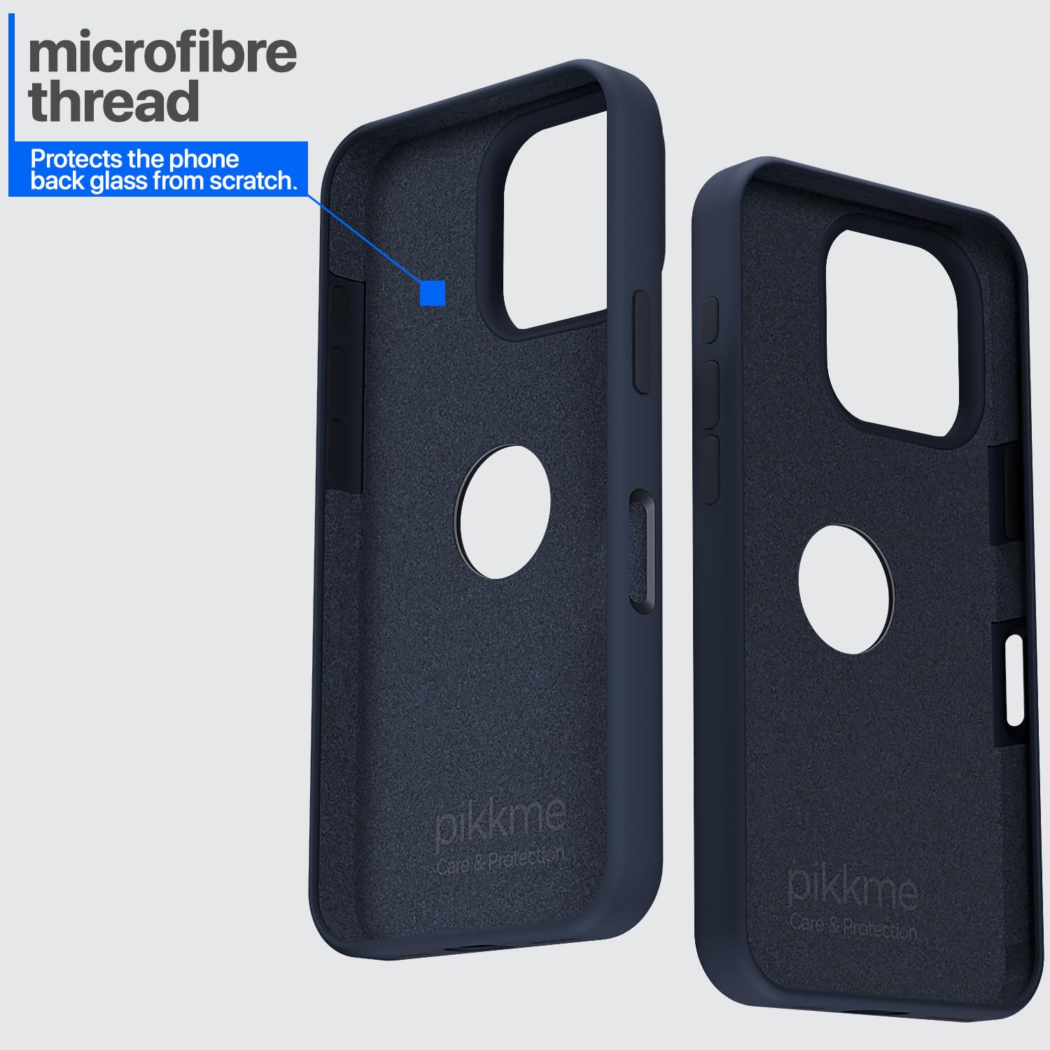 Pikkme iPhone 16 Pro Max Super Soft Silicone Back Cover (Dark Blue)