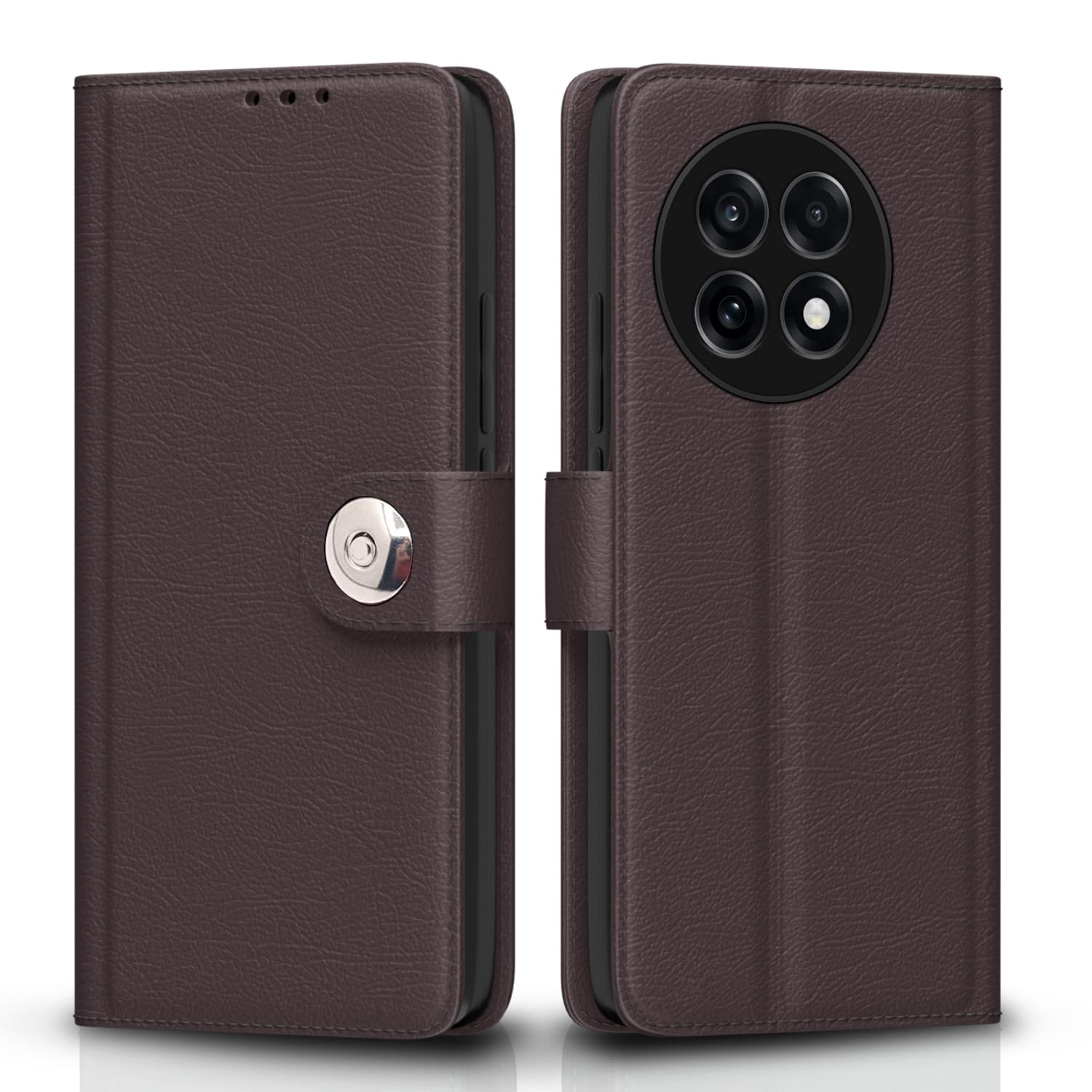 Pikkme OnePlus 13R 5G Button coffee flip cover