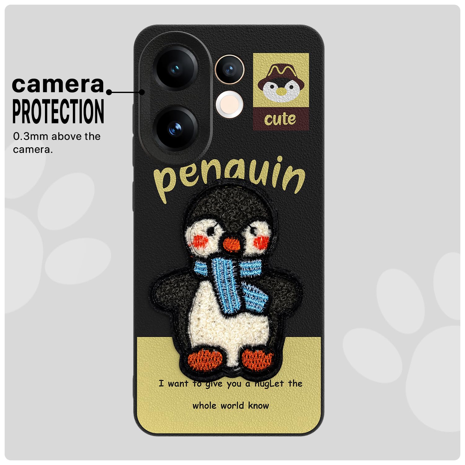 Black Plush Patch phone cover for Vivo V60/T4 Pro 5G – Pikkme – photo 6