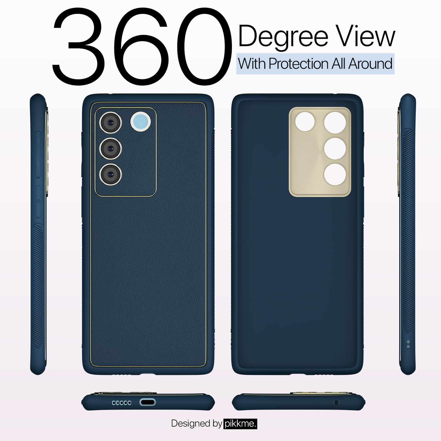 Pikkme Vivo V27/V27 Pro 5G Chrome blue mobile cover – photo 3