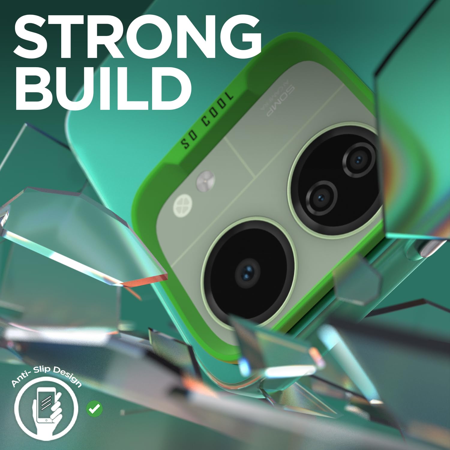 Pikkme Redmi 13C 5G So Cool Matte Finish Back Cover (Green)