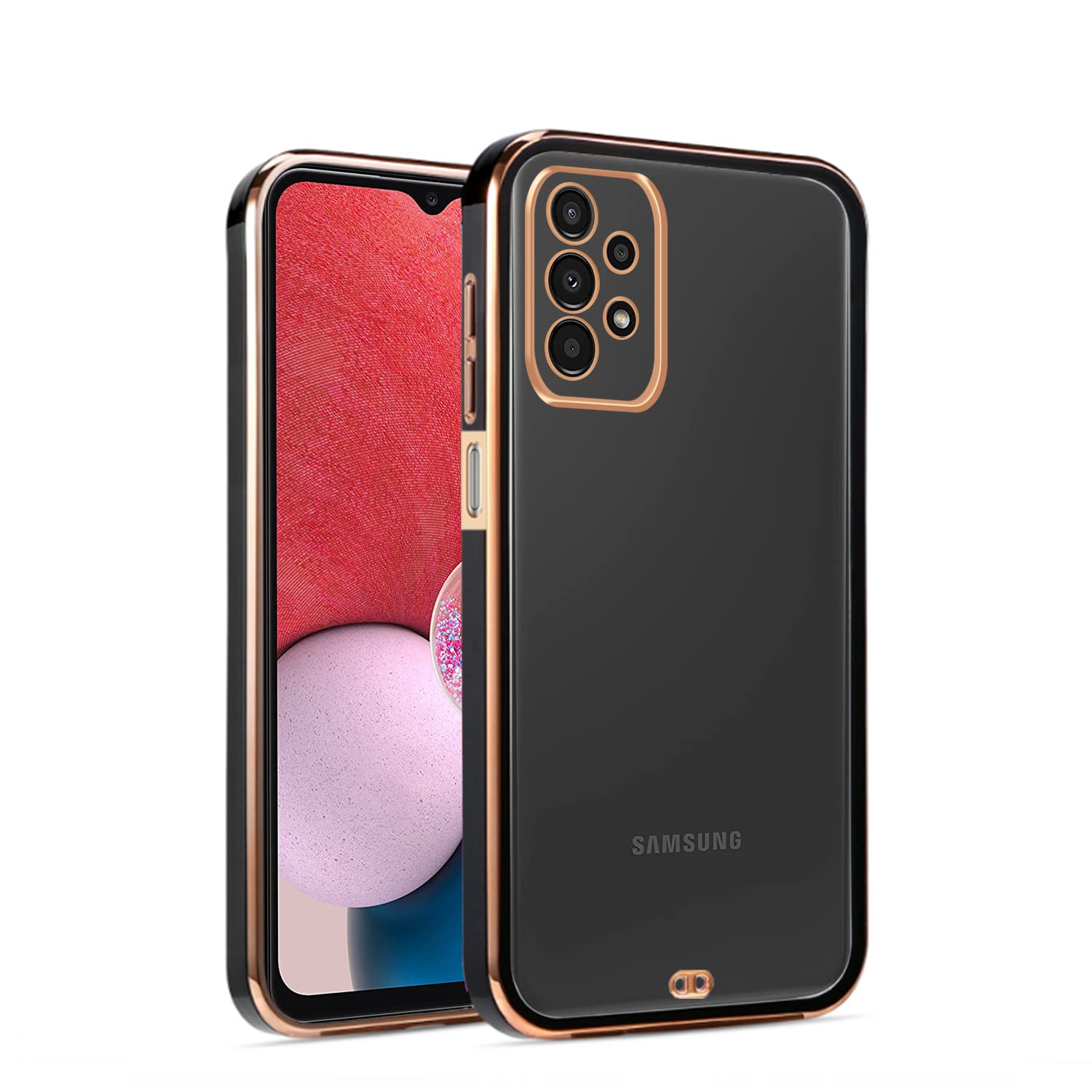 Samsung A13 4G Chrome mobile cover in black by Pikkme