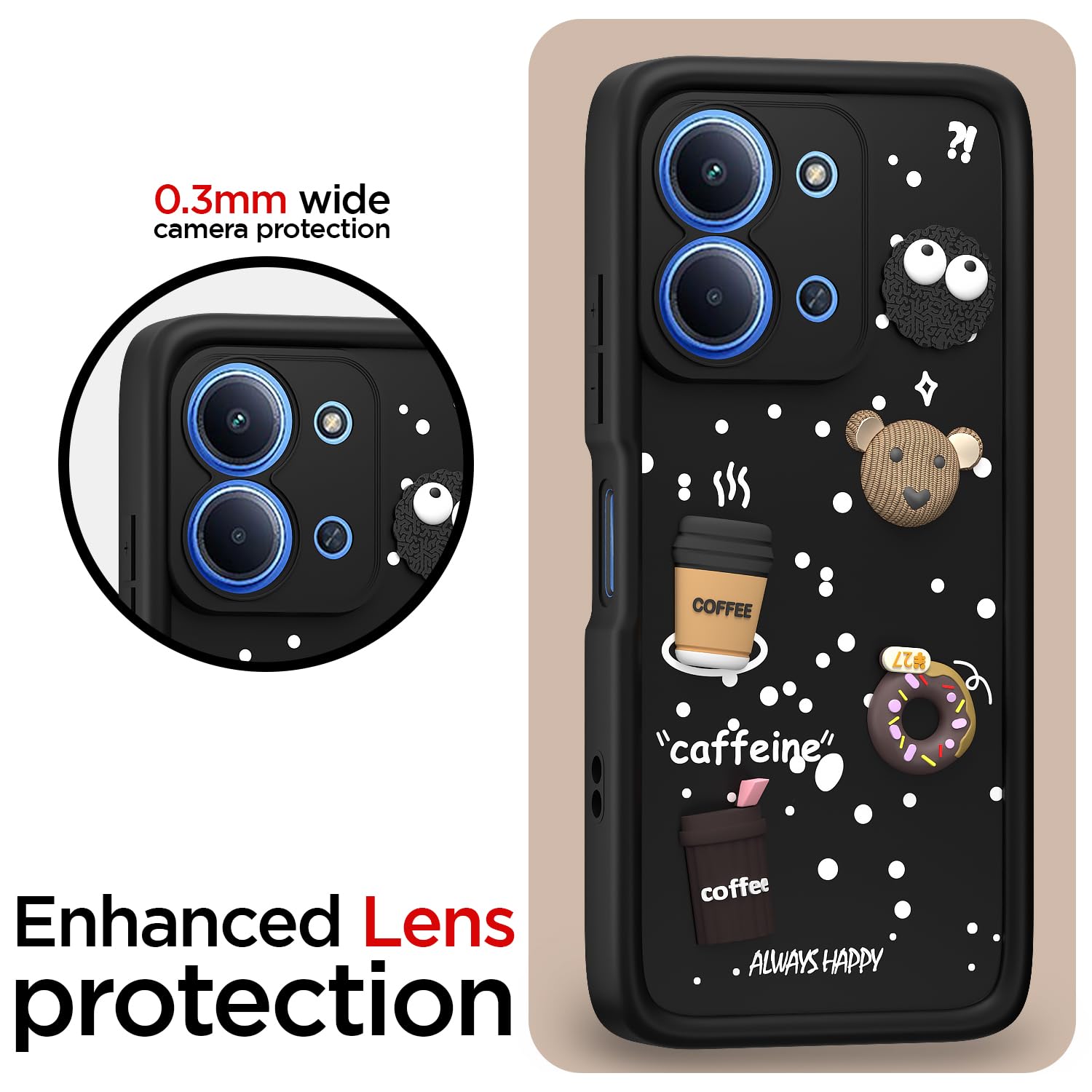Pikkme Redmi 15c 5G/3D black mobile cover – photo 5