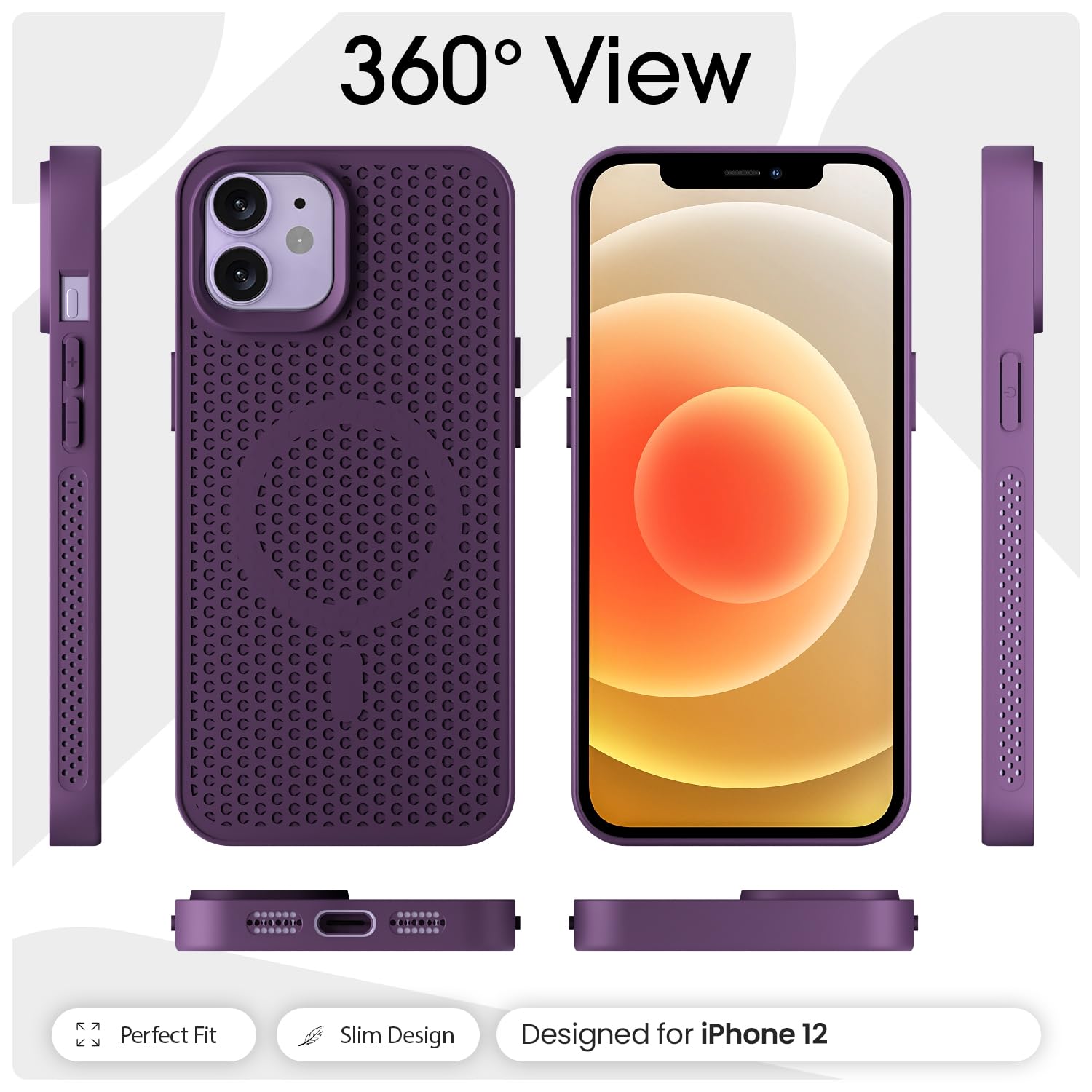 Pikkme purple MagSafe mobile back cover for iPhone 12/12 Pro – photo 3