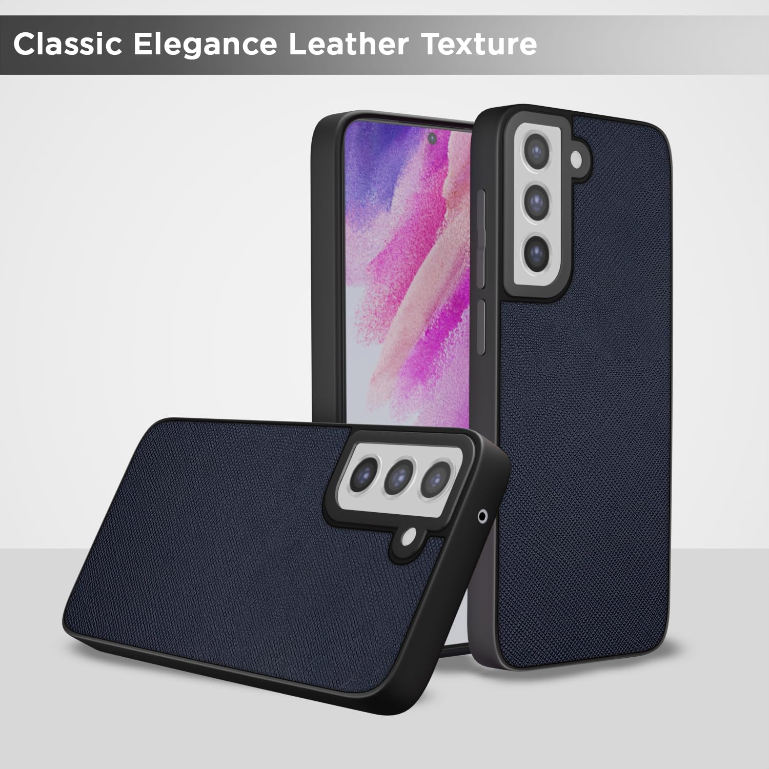 Pikkme Samsung Galaxy S21 Fe 5G Vegan Leather Back Cover (Blue)