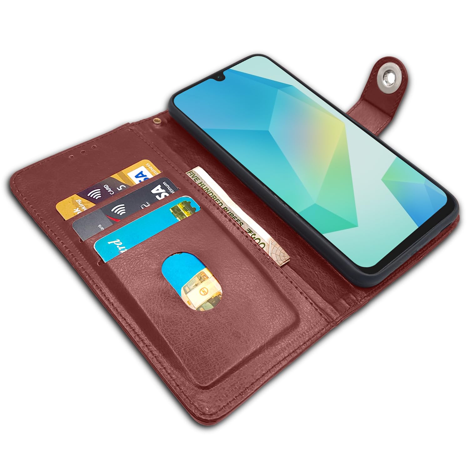 Pikkme Samsung A16 5G brown wallet flip cover – photo 5