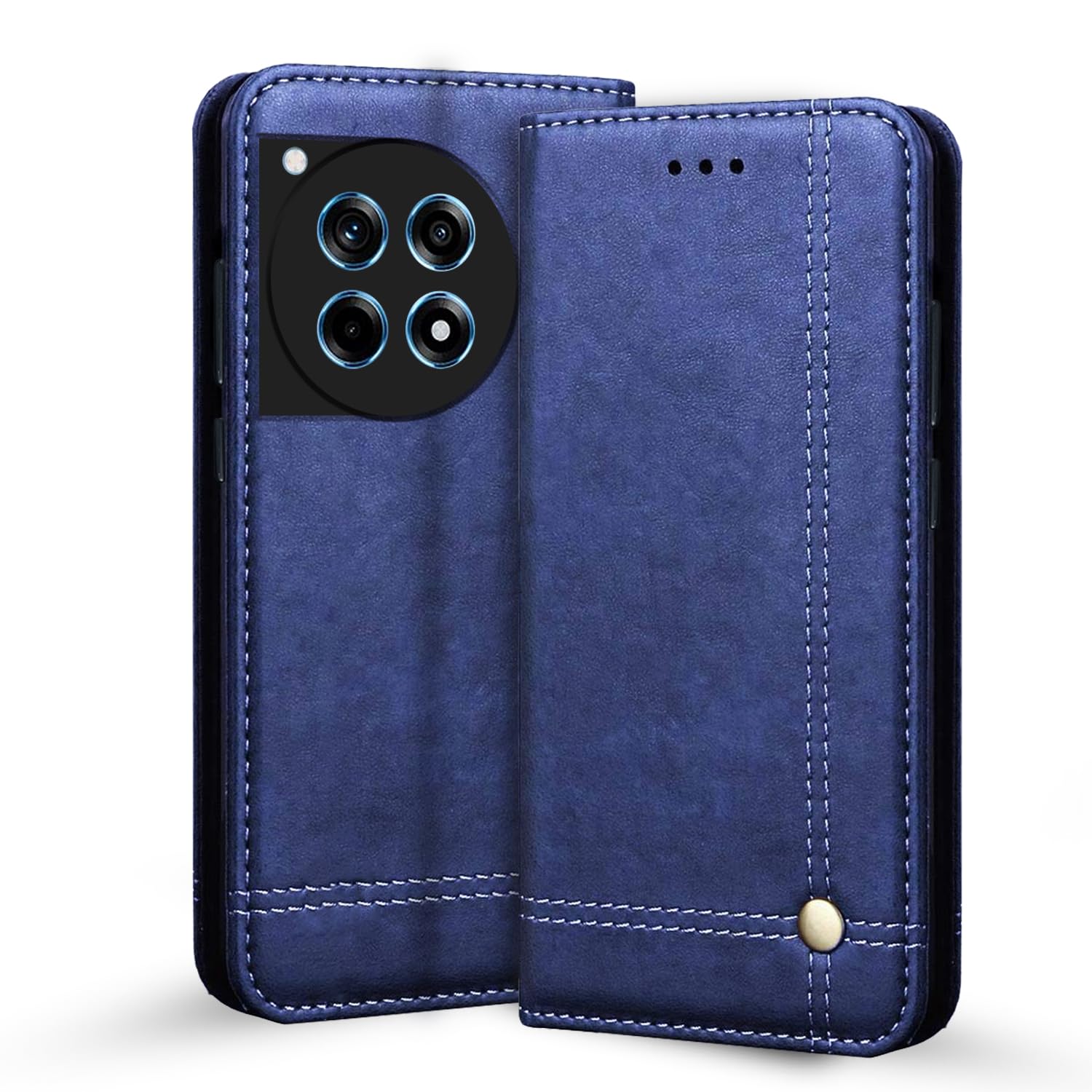OnePlus 12R 5G Magnetic wallet flip cover in blue by Pikkme