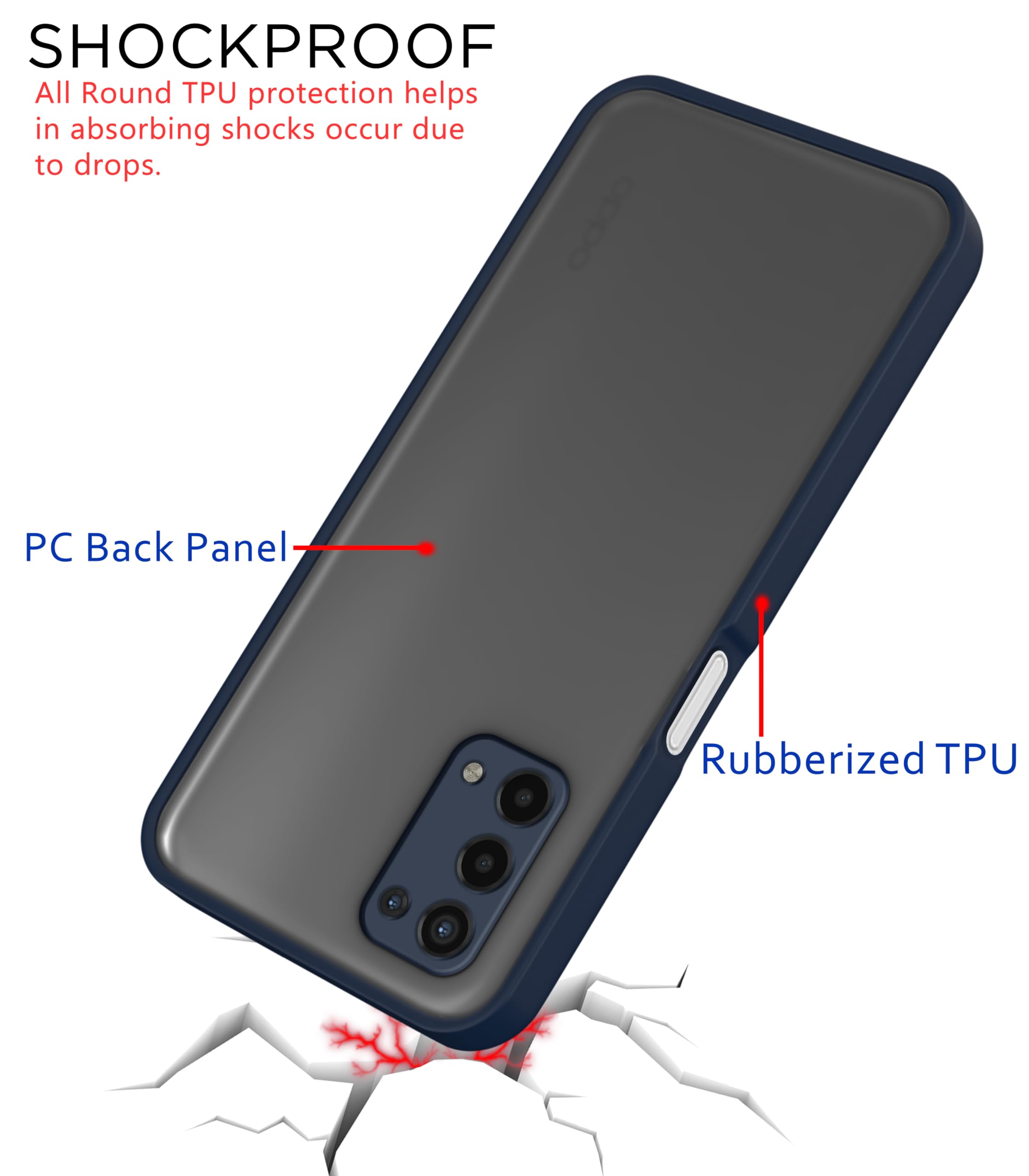 Pikkme Oppo A74 5G Matte blue back cover – photo 5