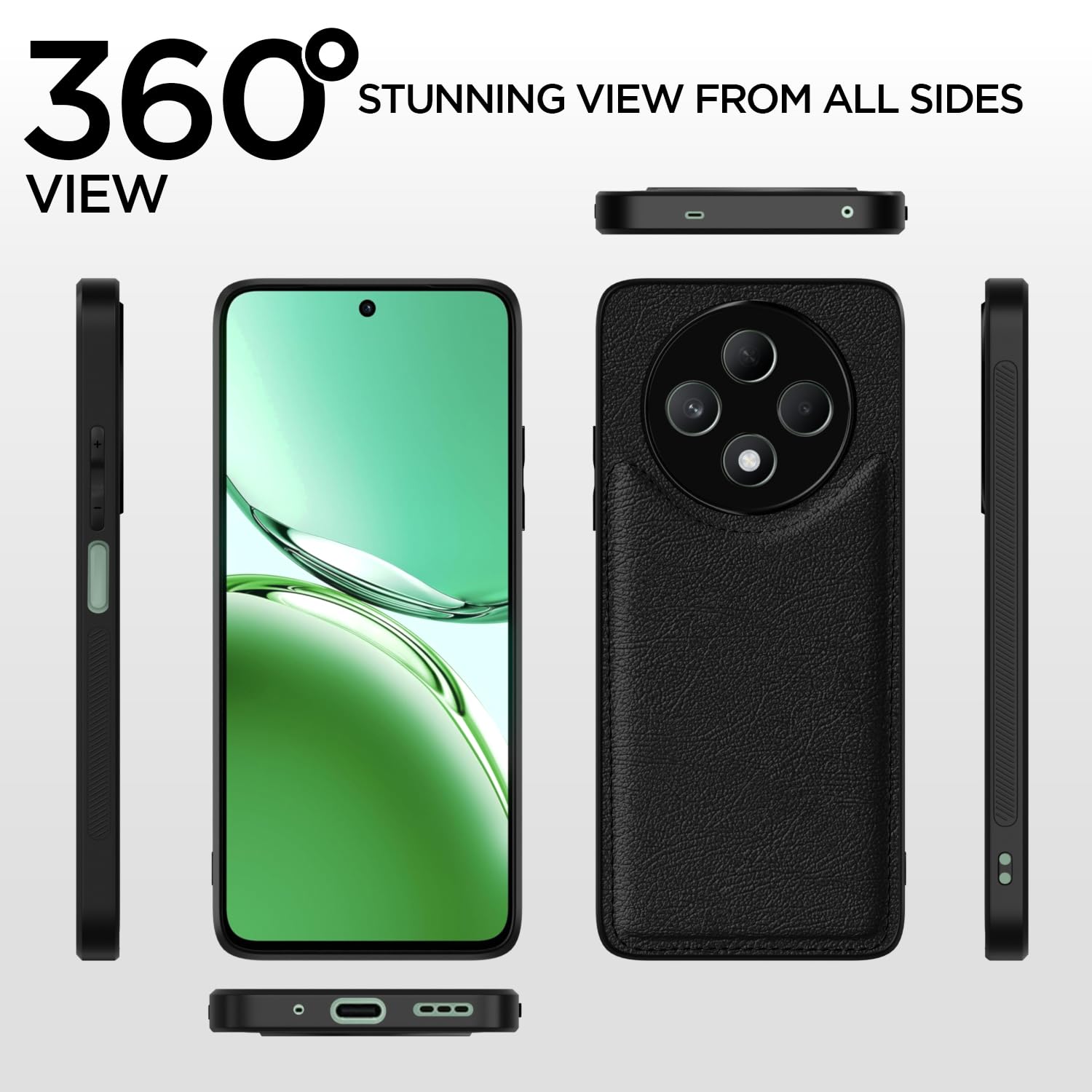 Pikkme Oppo F27 5G Leatherback Back Case | Black