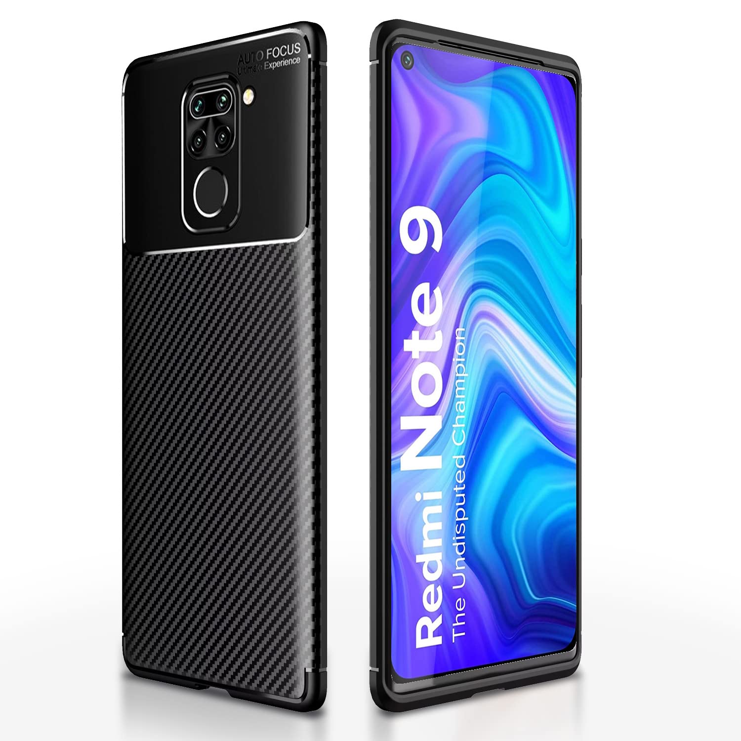 Redmi Note 9 Carbon mobile cover in black by Pikkme