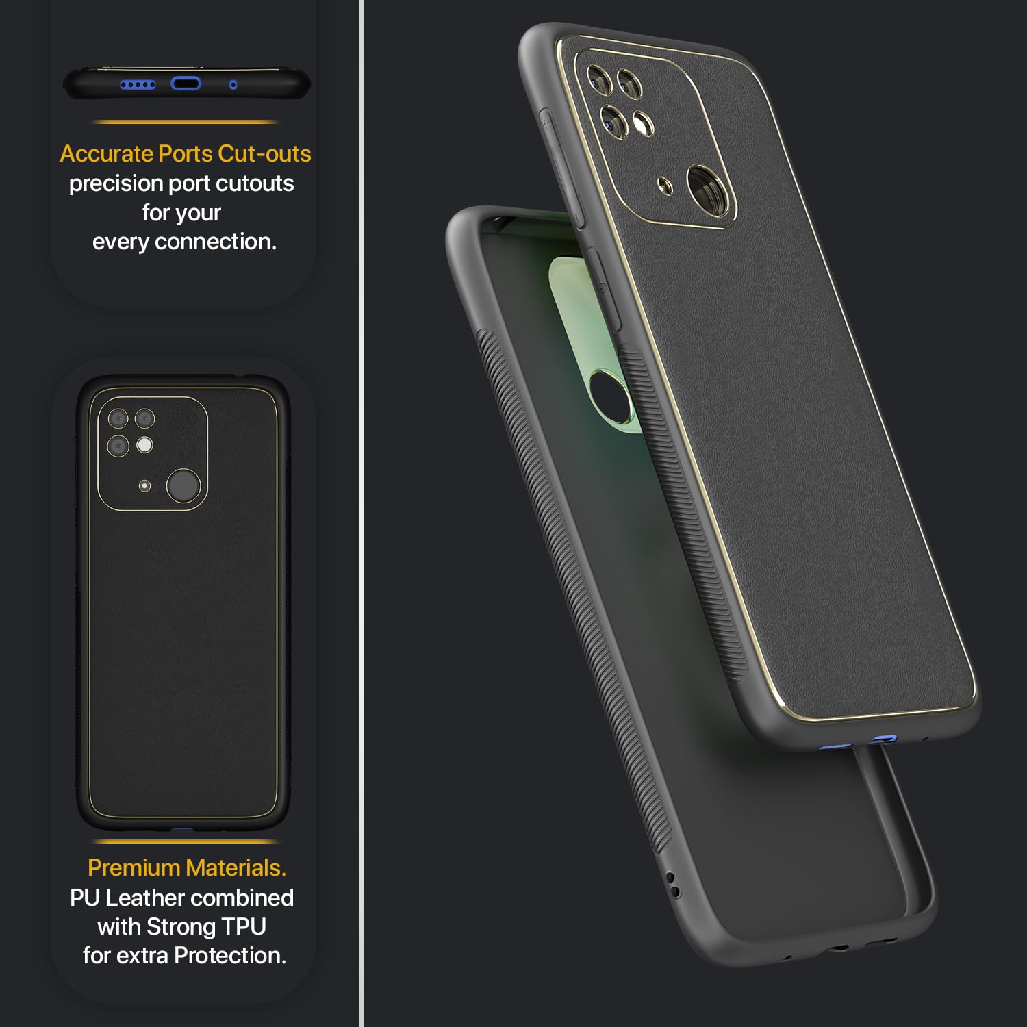 Redmi 10/10 Power mobile back cover in black by Pikkme – photo 4