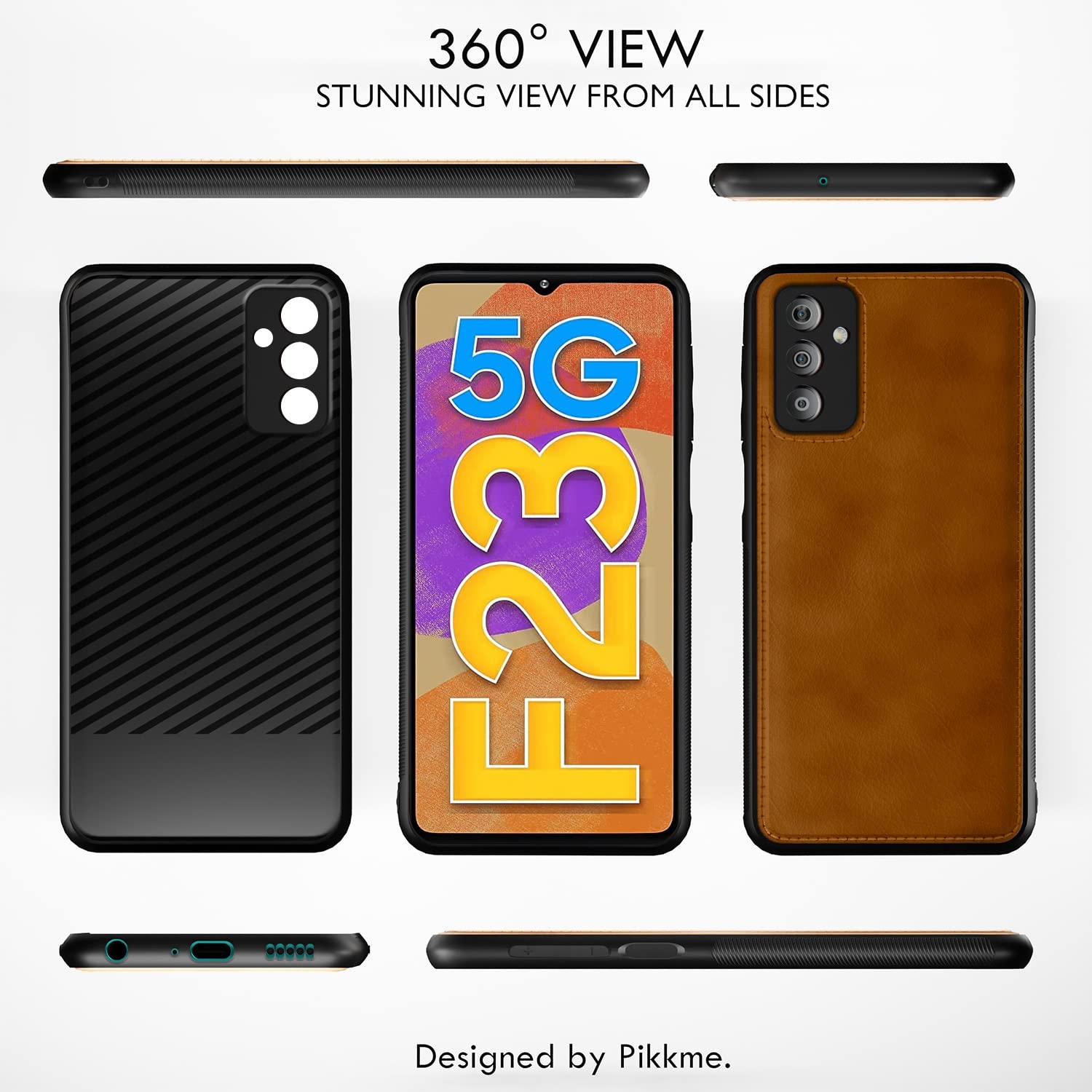 Pikkme Samsung Galaxy F23 5G Leatherback Back Case | Brown