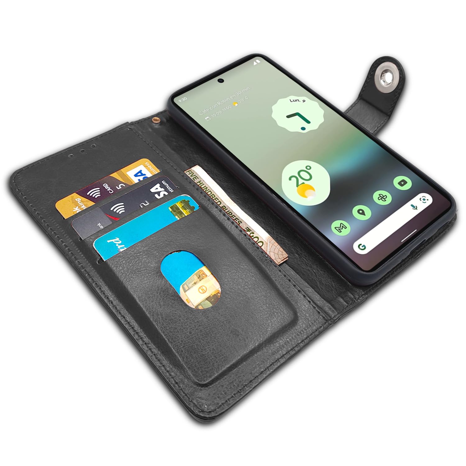 Black Button flip cover for Google Pixel 6a – Pikkme – photo 3