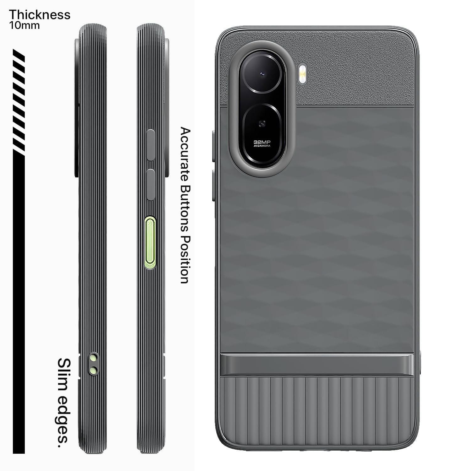 Redmi A7 Pro/Poco C85x 5G mobile back cover in grey by Pikkme – photo 3