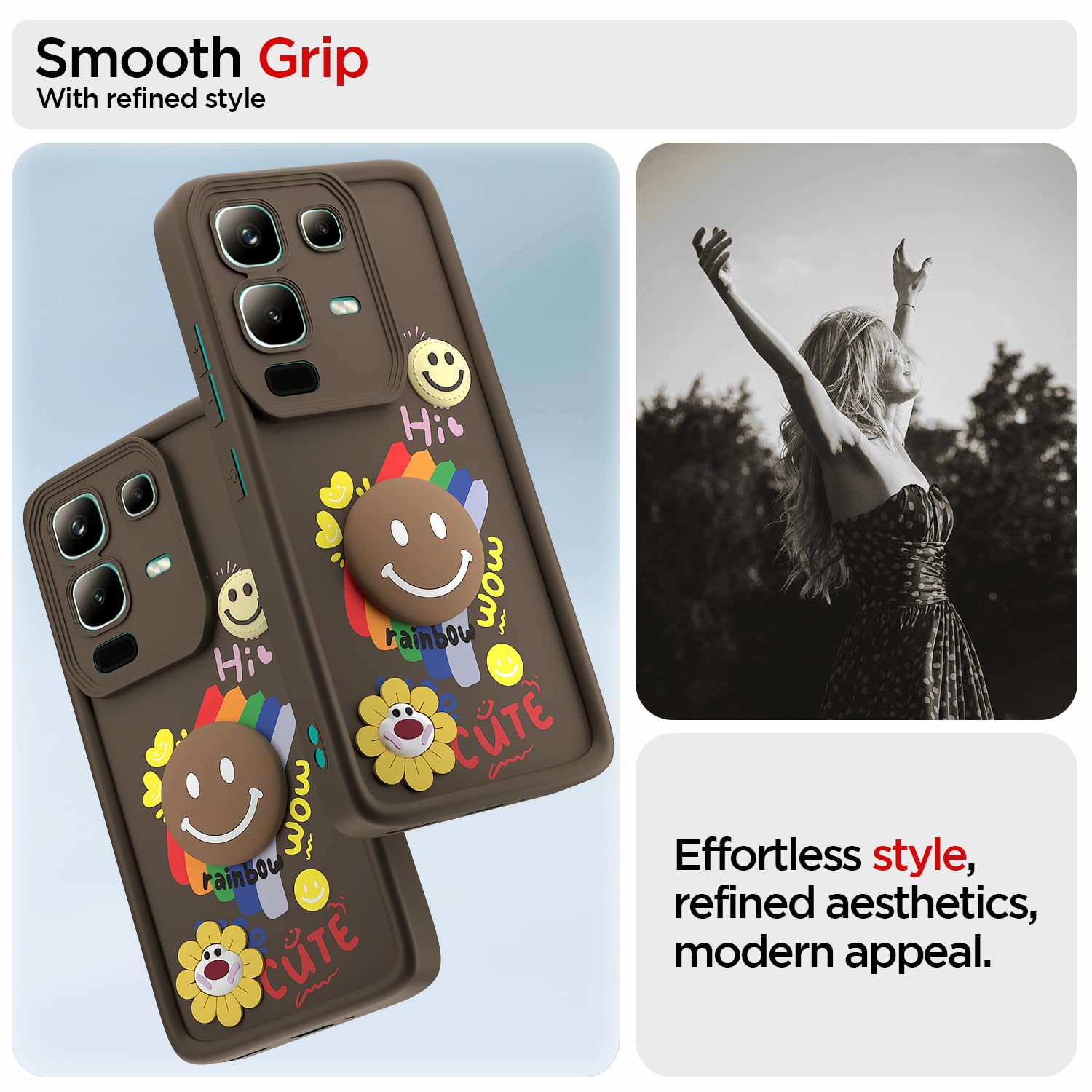 Pikkme Infinix Note 50s 5G Soft Silicone brown back cover – photo 2