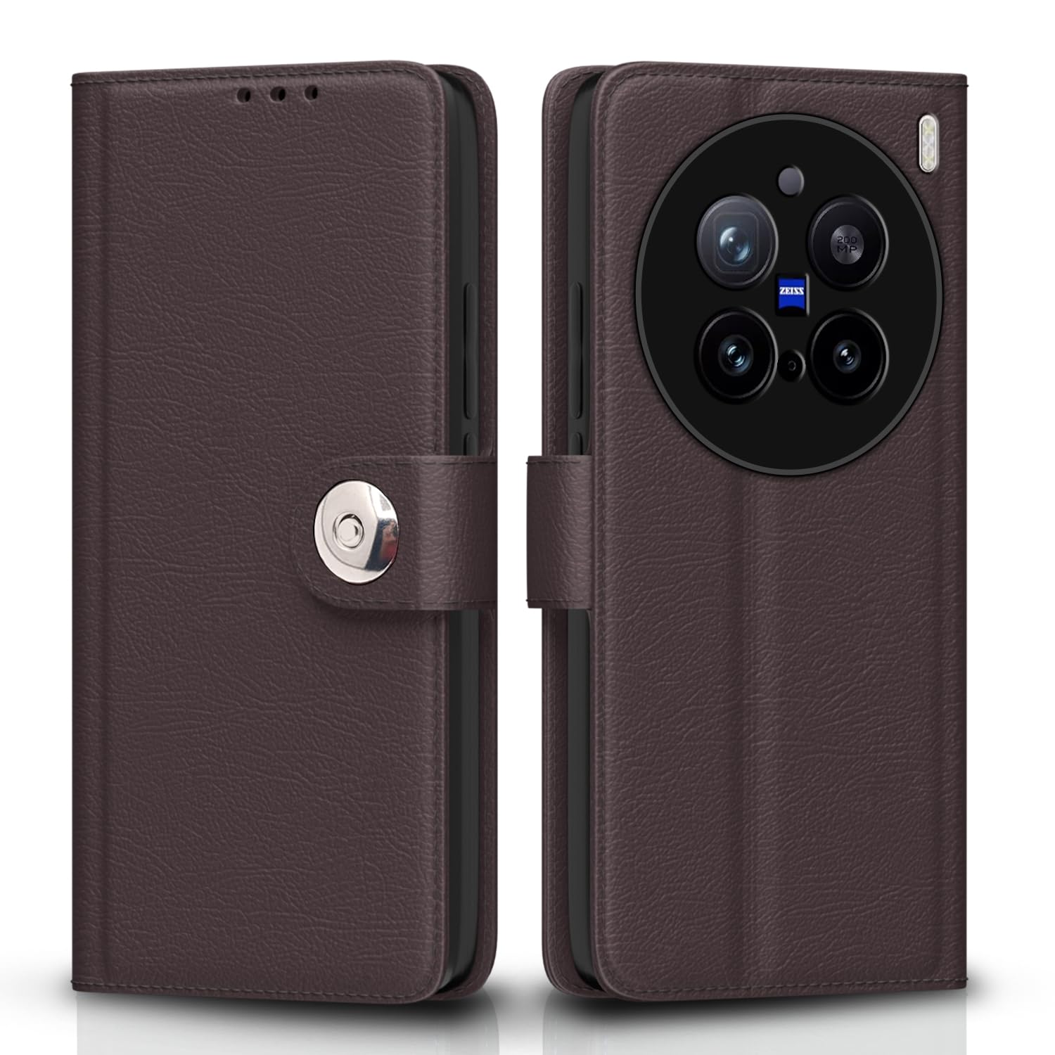 Vivo X200 Pro 5G flip cover in coffee by Pikkme