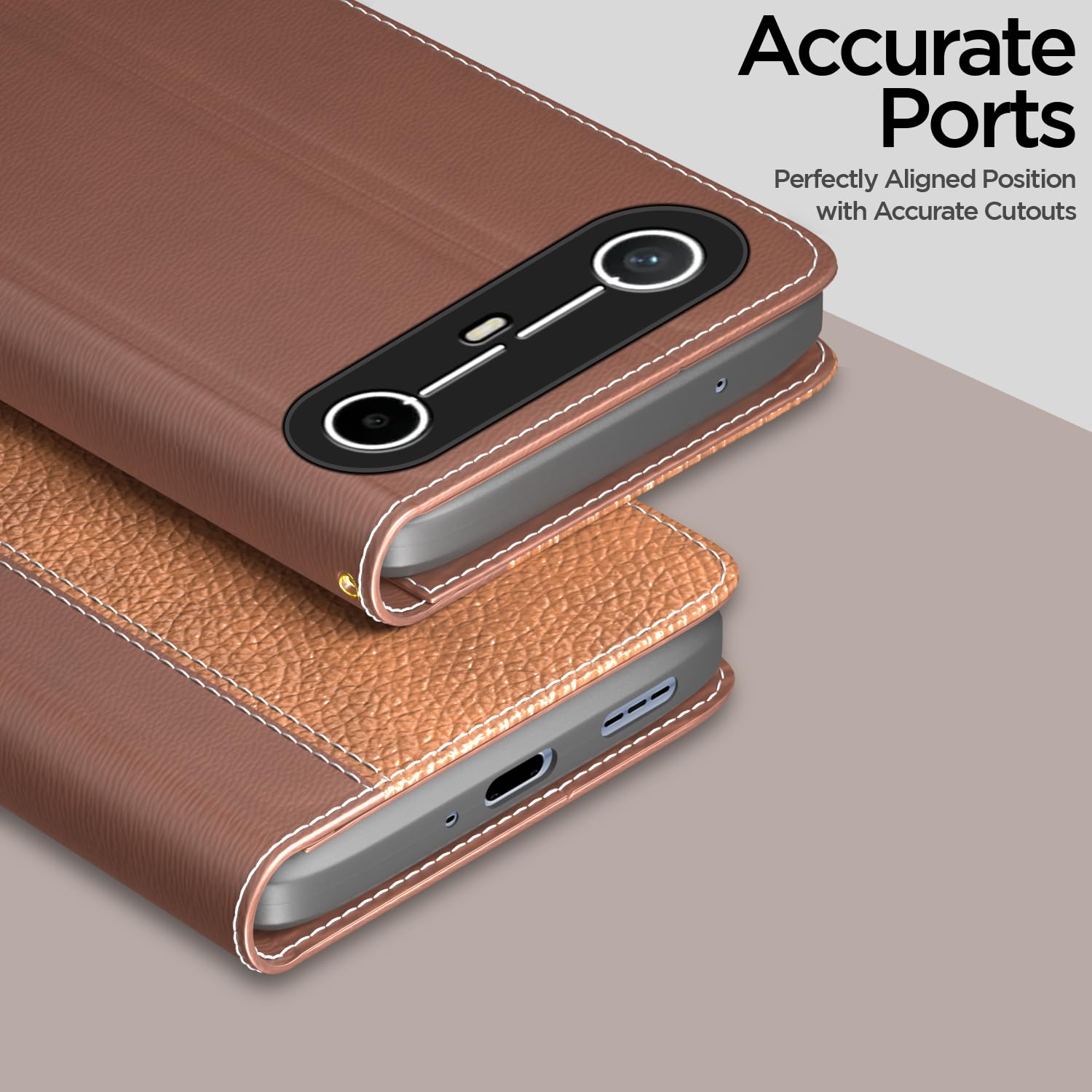 Tecno Pova flip case in tan by Pikkme – photo 2