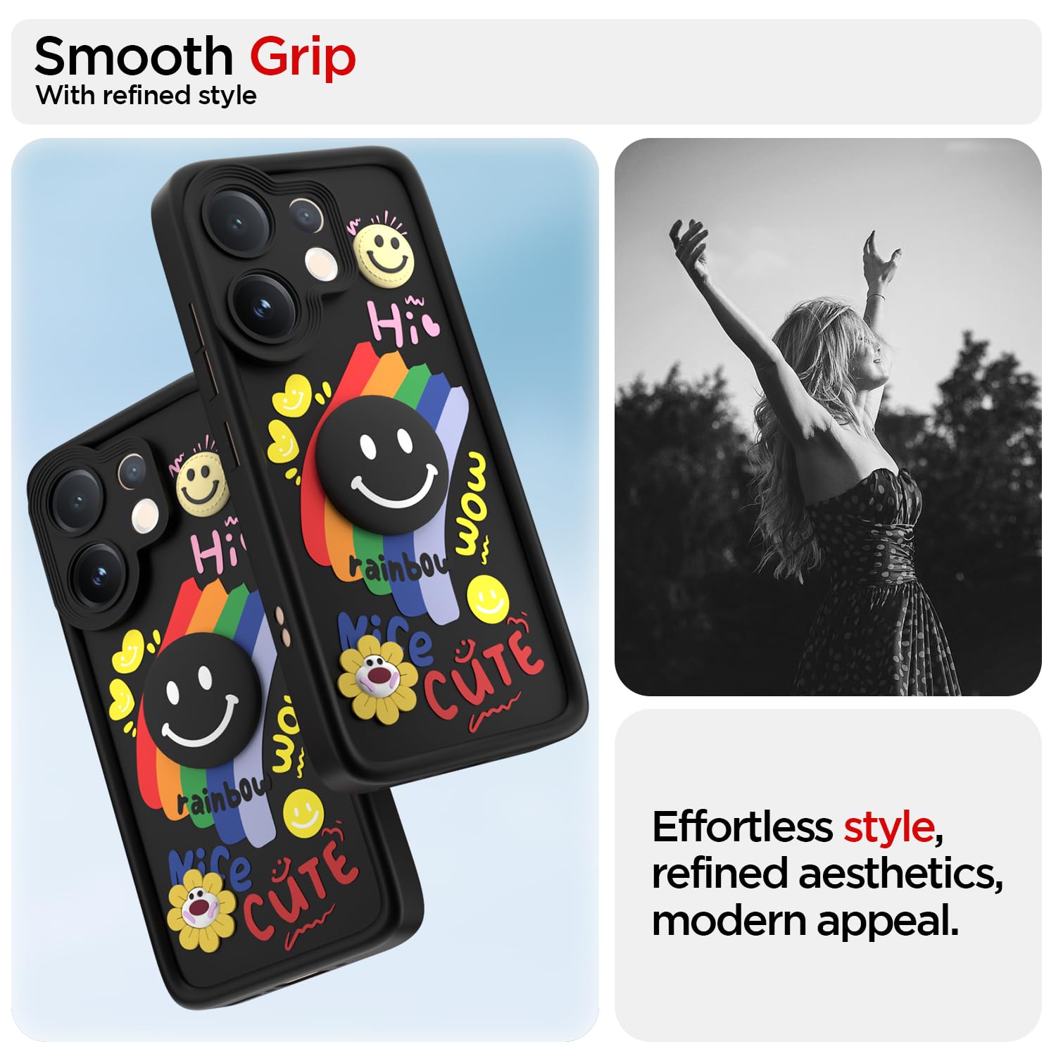 Pikkme black Soft Silicone phone cover for Vivo V60/T4 Pro 5G – photo 2