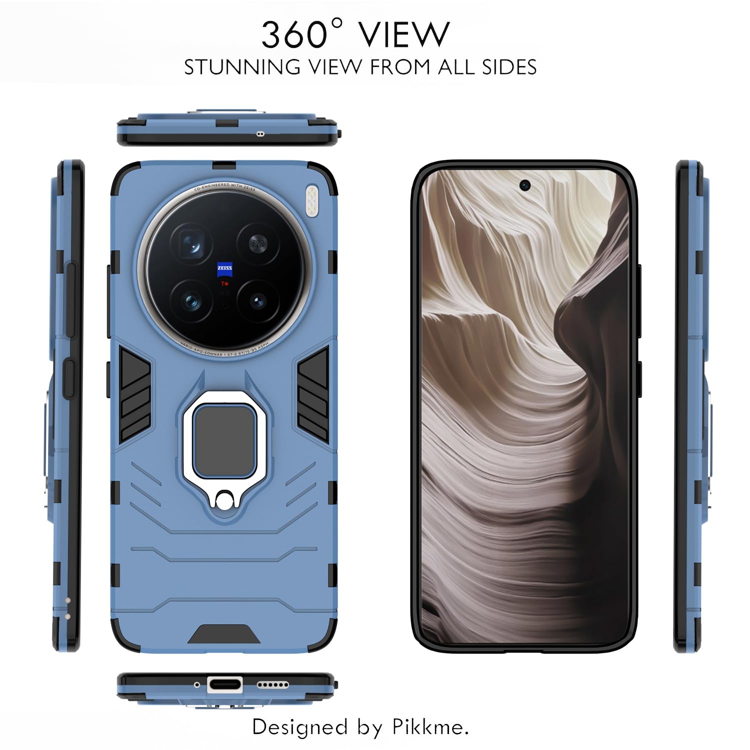 Vivo X200 Pro 5G D5 Tough Armor mobile back cover in blue by Pikkme – photo 3
