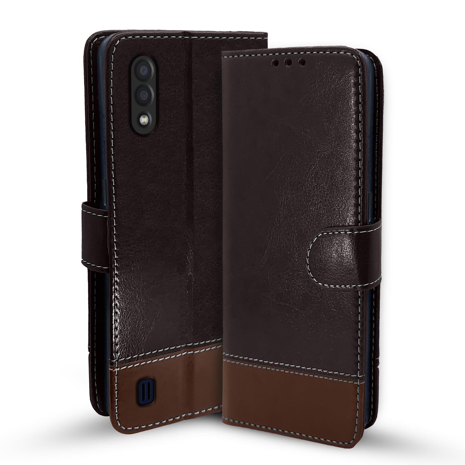 Coffee & brown Magnetic flip case for Samsung M01 – Pikkme