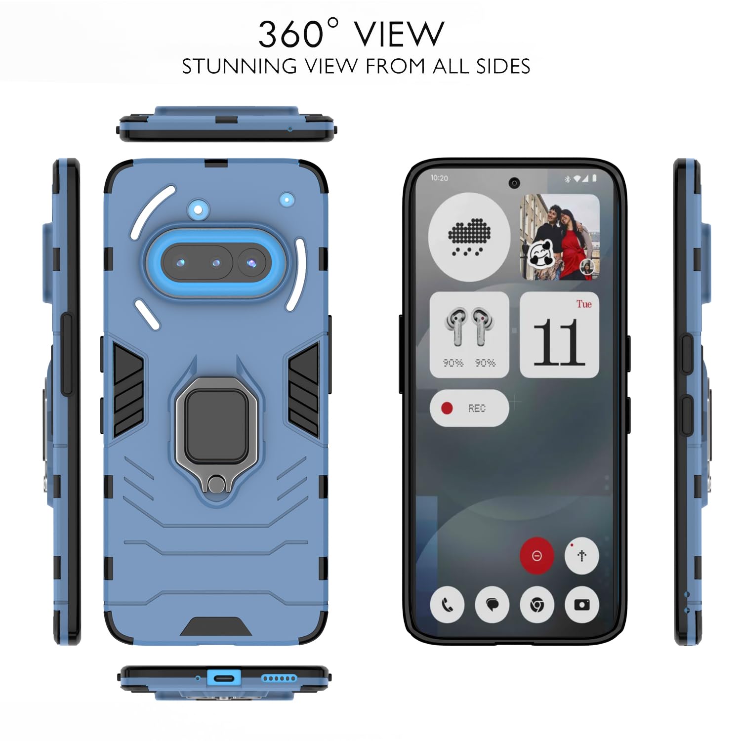 Pikkme Nothing Phone 3a 5G D5 Tough Armor Bumper Case (Blue)