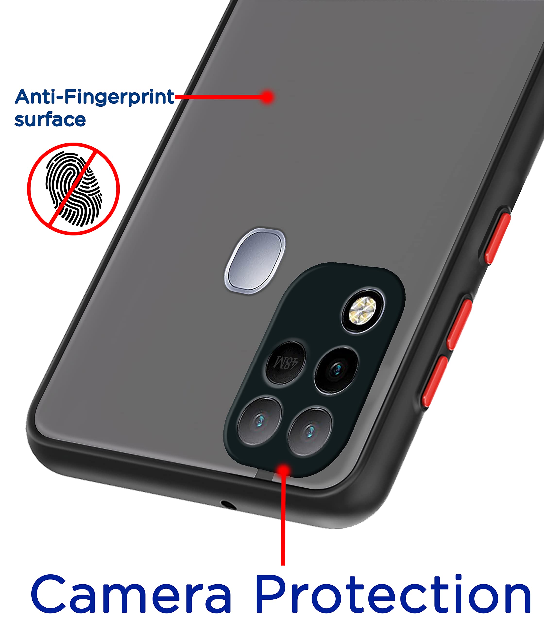 Infinix Hot 10s Hybrid phone cover in black by Pikkme – photo 2