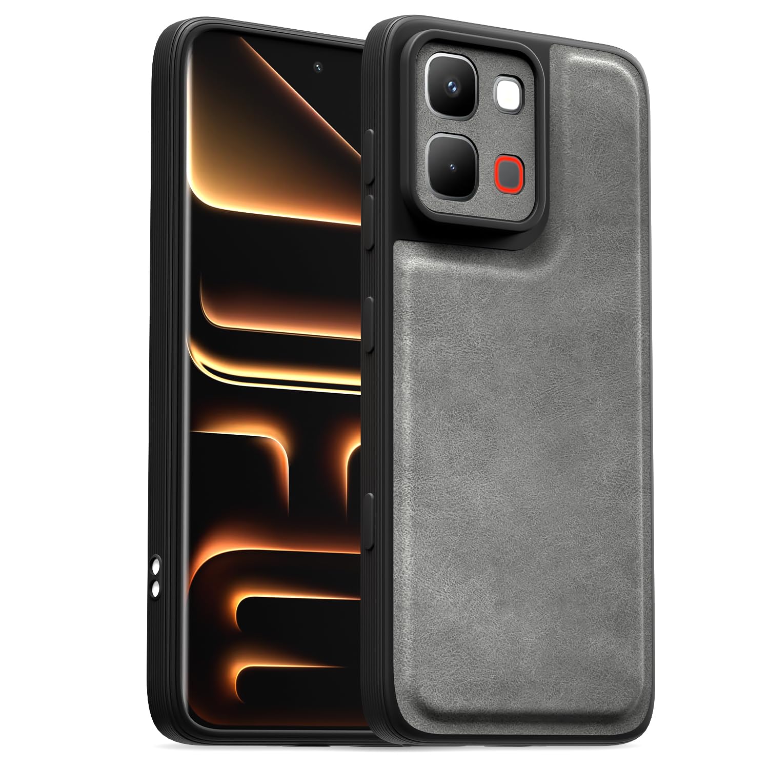 Infinix Note Edge 5G Leather mobile back cover in grey by Pikkme