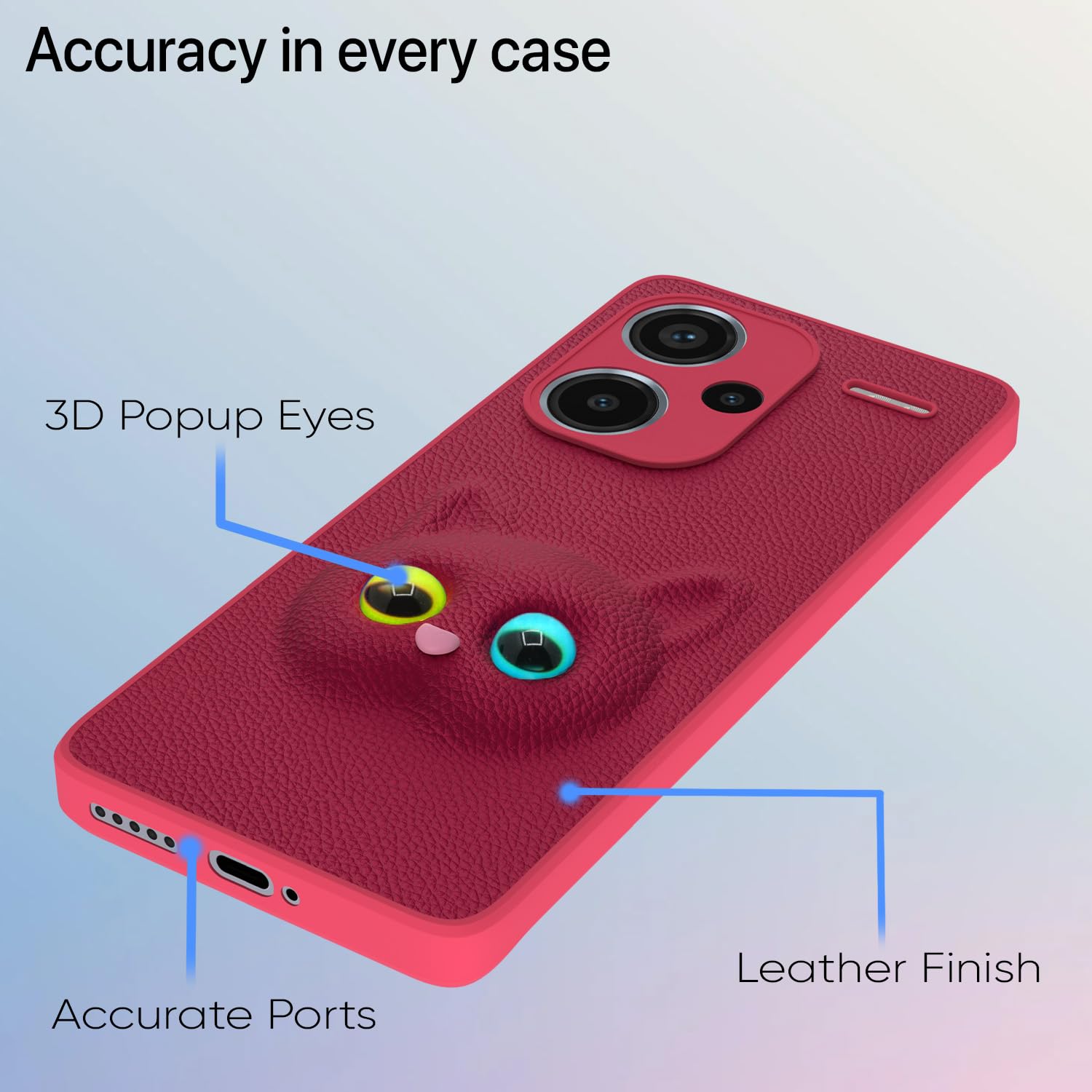 Pikkme Redmi Note 13 Pro Plus 5G Kitty Back Cover (Pink)