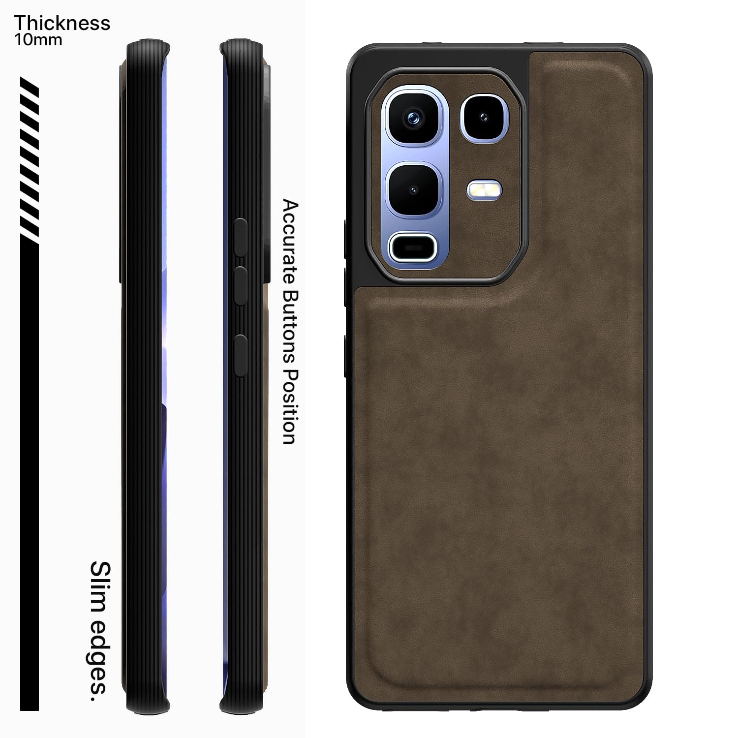 Infinix Note 50s 5G Leather mobile cover in coffee by Pikkme – photo 3