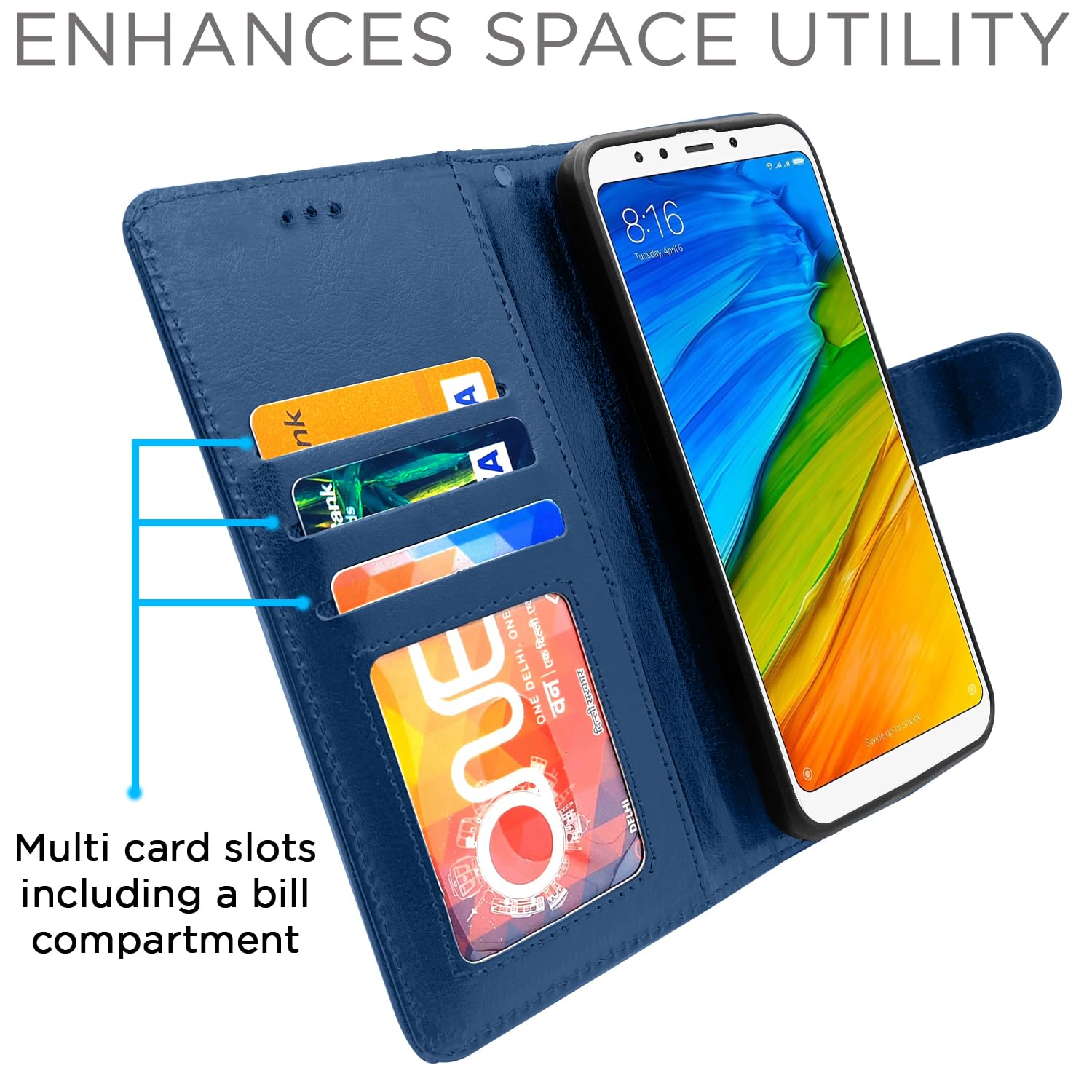 Blue flip case for Redmi 5 – Pikkme – photo 5