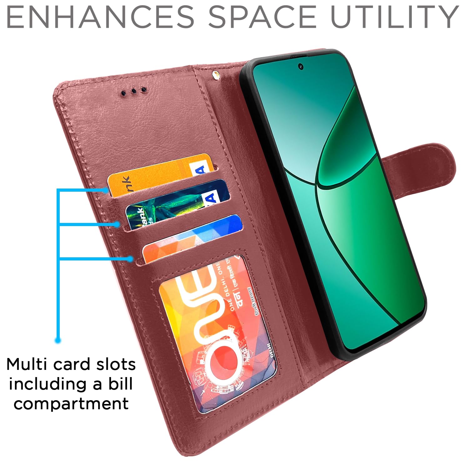 Realme 12 Plus/P1/Narzo 70/70 Pro 5G Wallet flip case in brown by Pikkme – photo 5