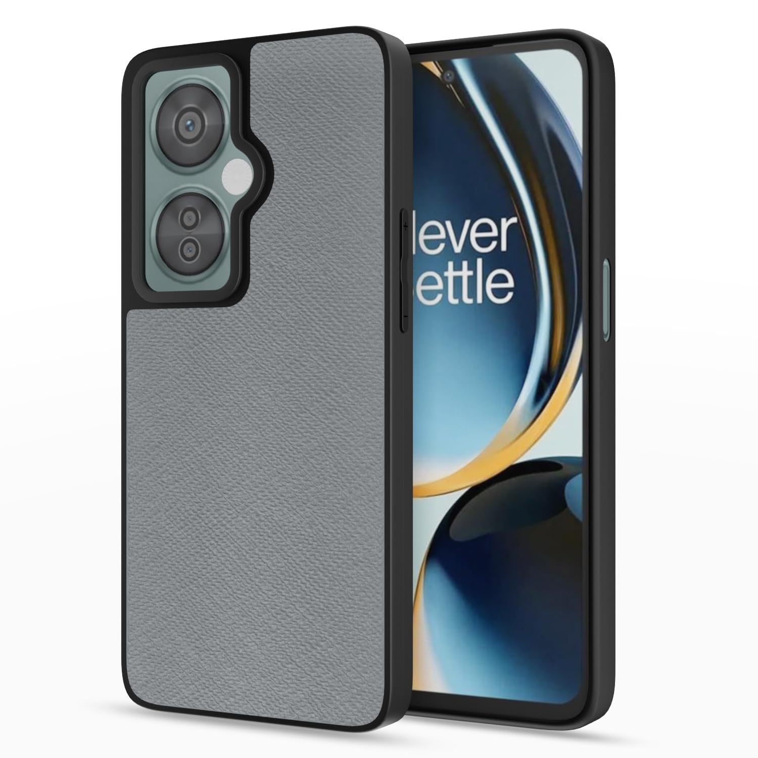 Pikkme grey Leatherback mobile cover for OnePlus Nord CE 3 Lite/Nord N30 5G
