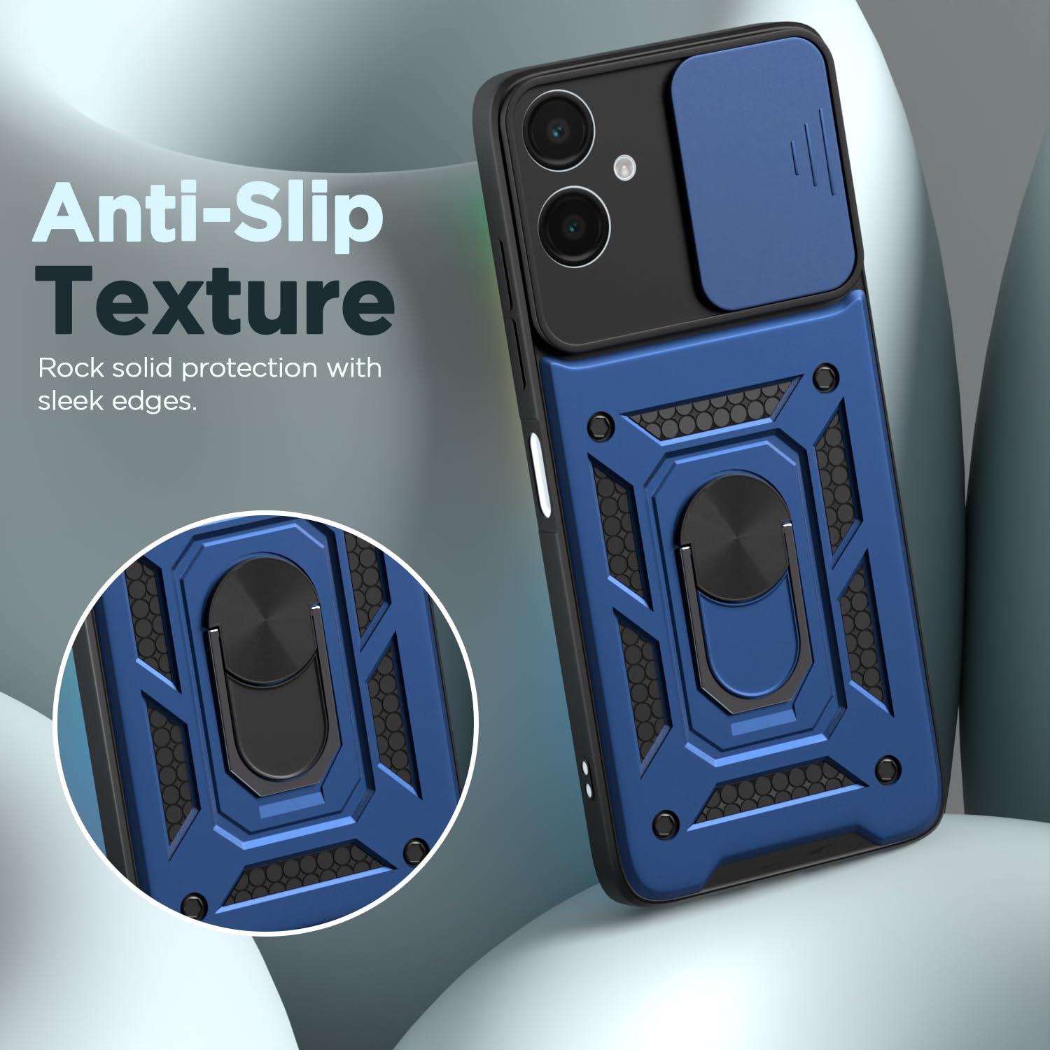 Pikkme Samsung Galaxy F06 5G / M06 5G D10 Tough Armor Back Cover (Blue)