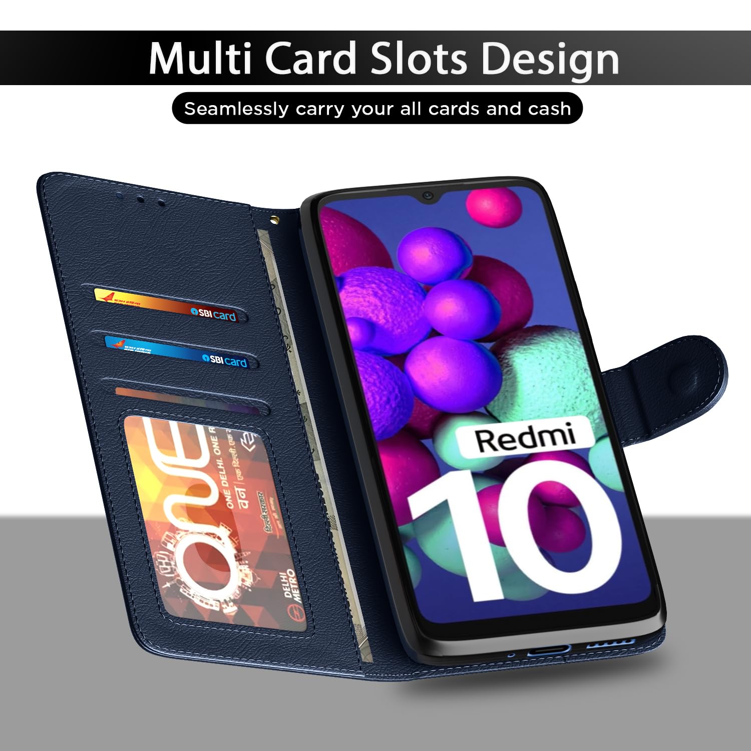 Blue Wallet flip cover for Redmi 10/10 Power – Pikkme – photo 5
