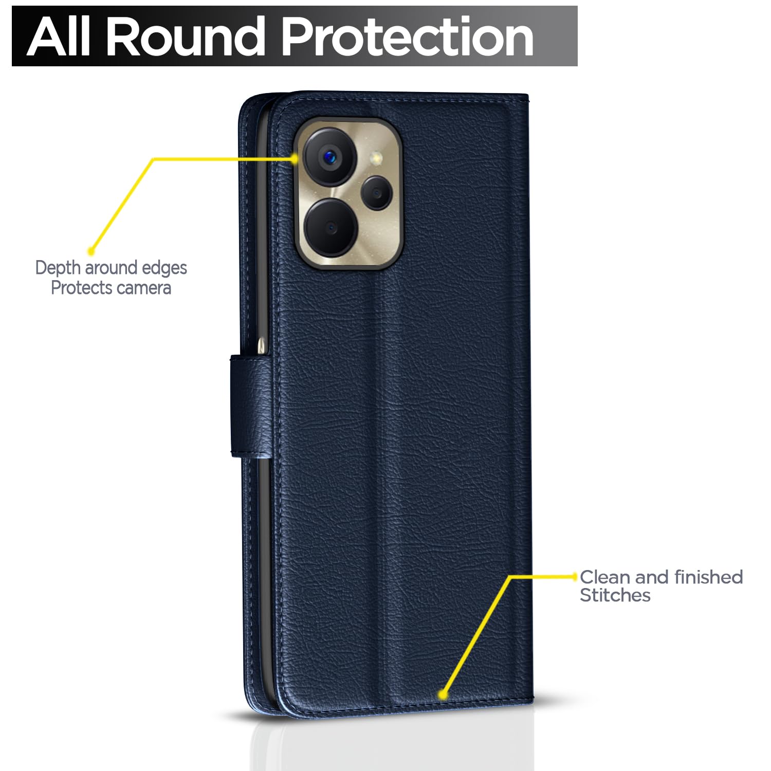 Realme 9i Wallet mobile flip cover in blue by Pikkme – photo 4