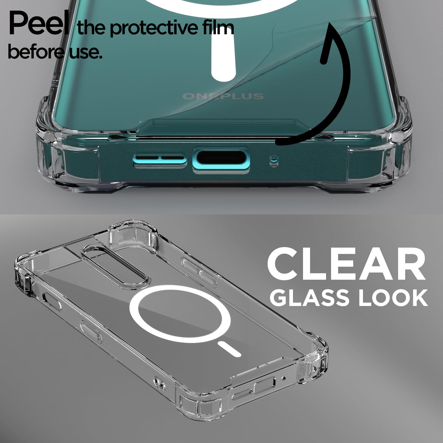 Transparent mag-safe phone cover for OnePlus 8 – Pikkme – photo 3
