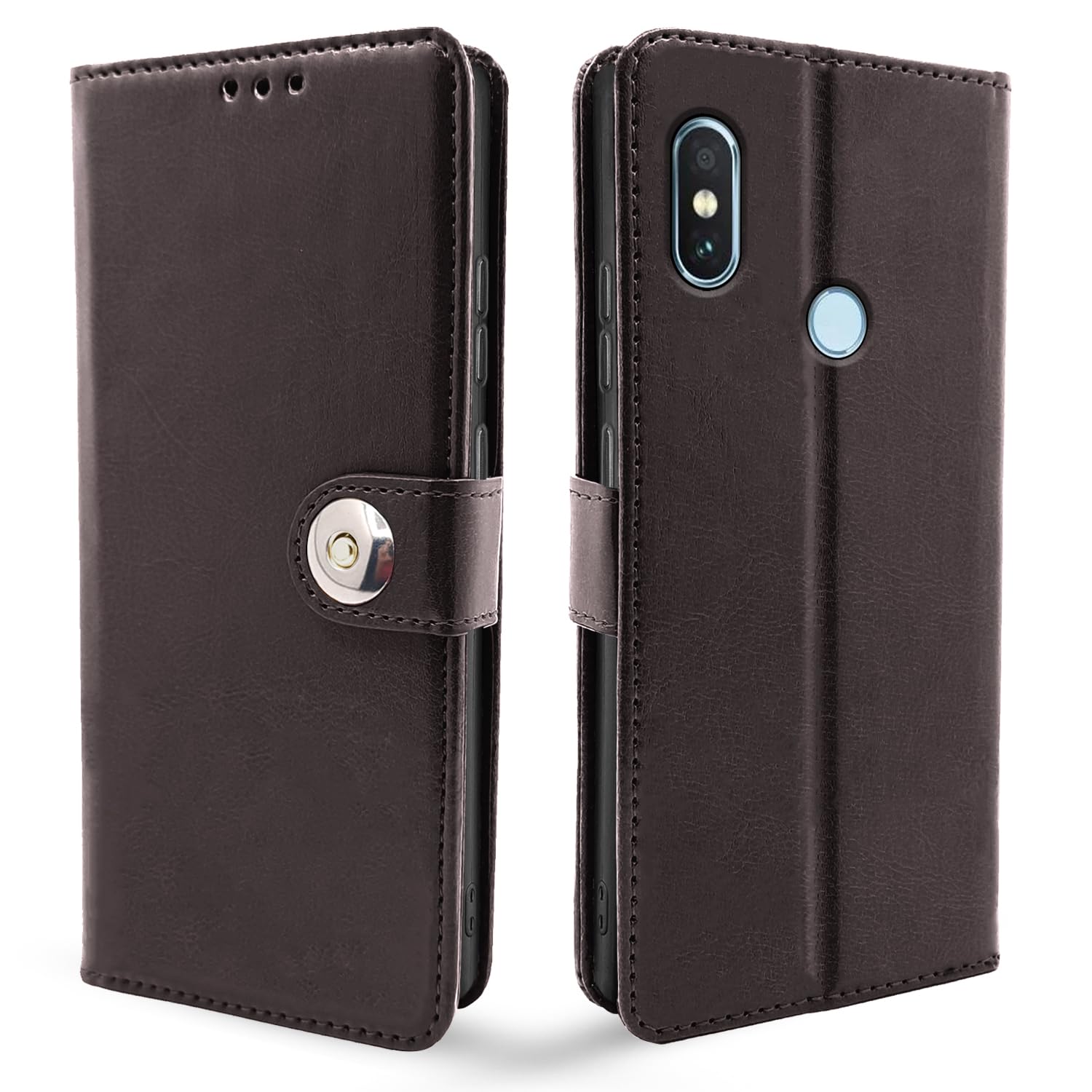 Pikkme Redmi Note 5 Pro Wallet button coffee flip case