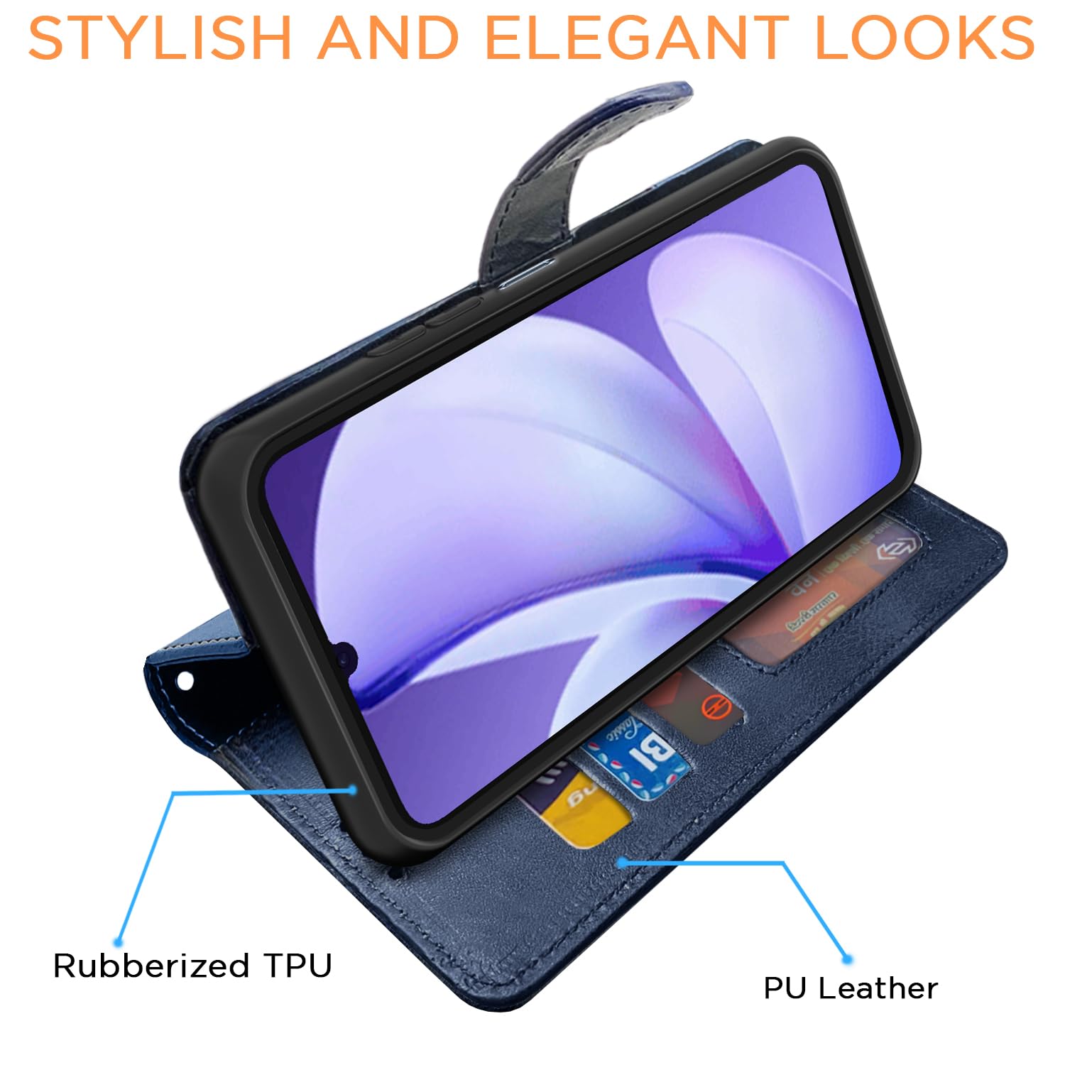 Pikkme navy & light blue Magnetic flip case for Realme Narzo 80 Lite 4G/C71 5G – photo 3