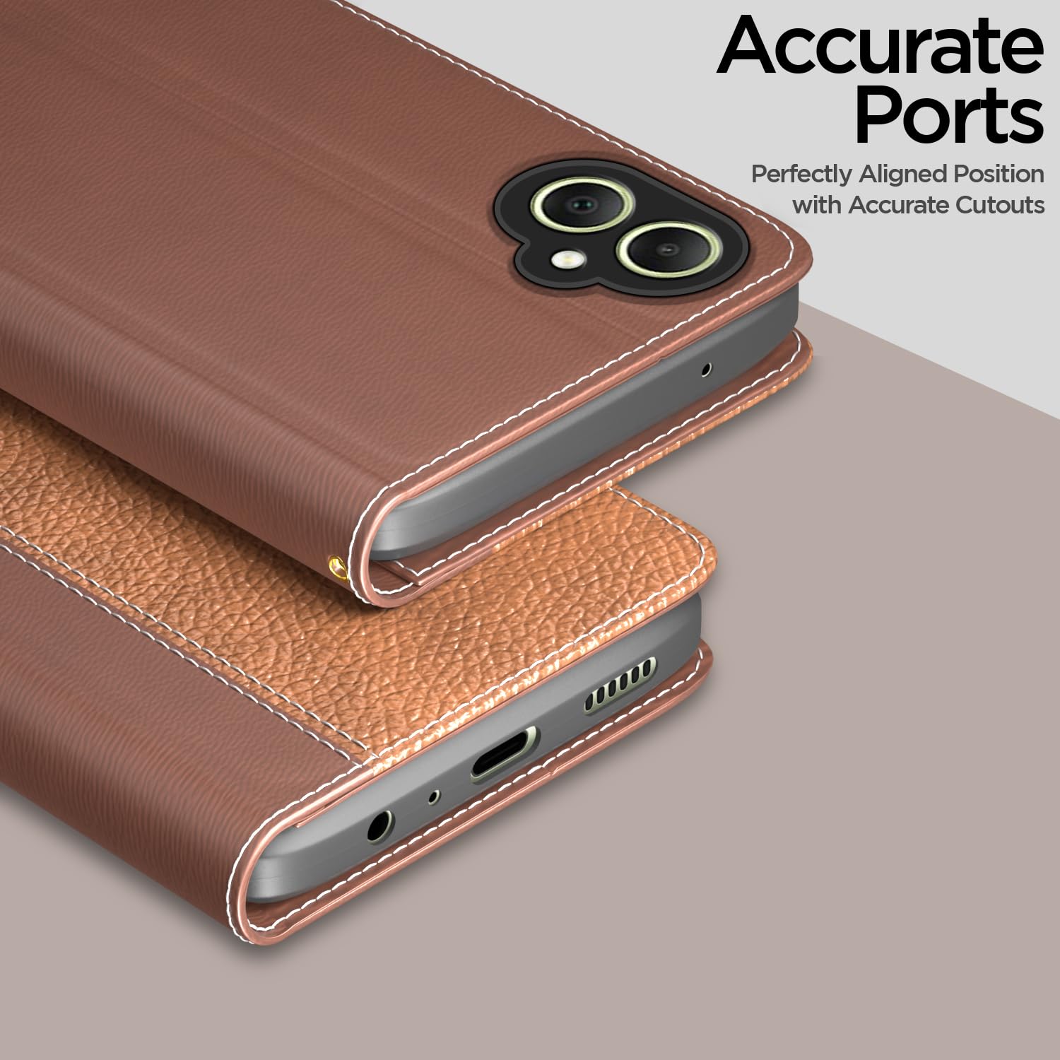 Pikkme Samsung A05/M05/F05 tan wallet flip cover – photo 2