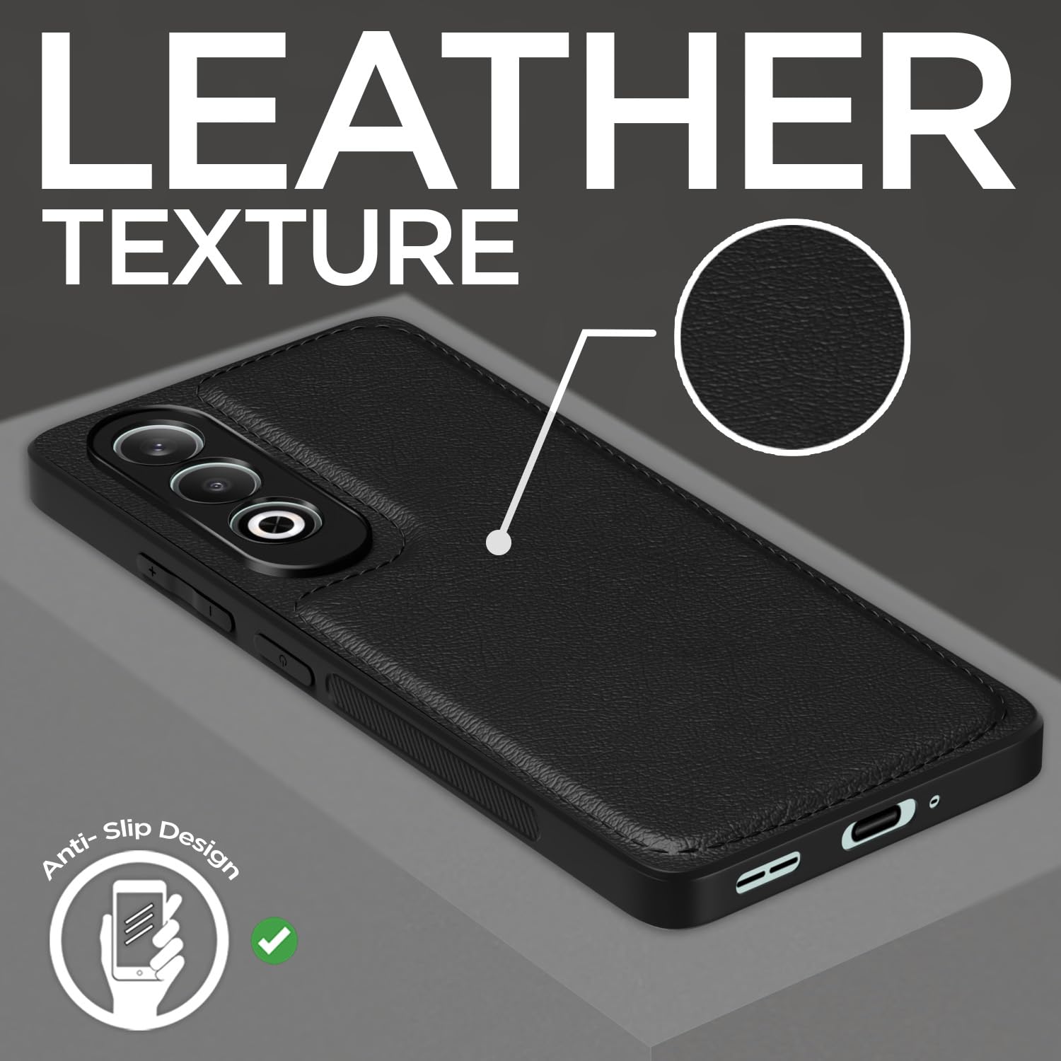 Pikkme OnePlus Nord CE 4 5G Leatherback Back Case | Black