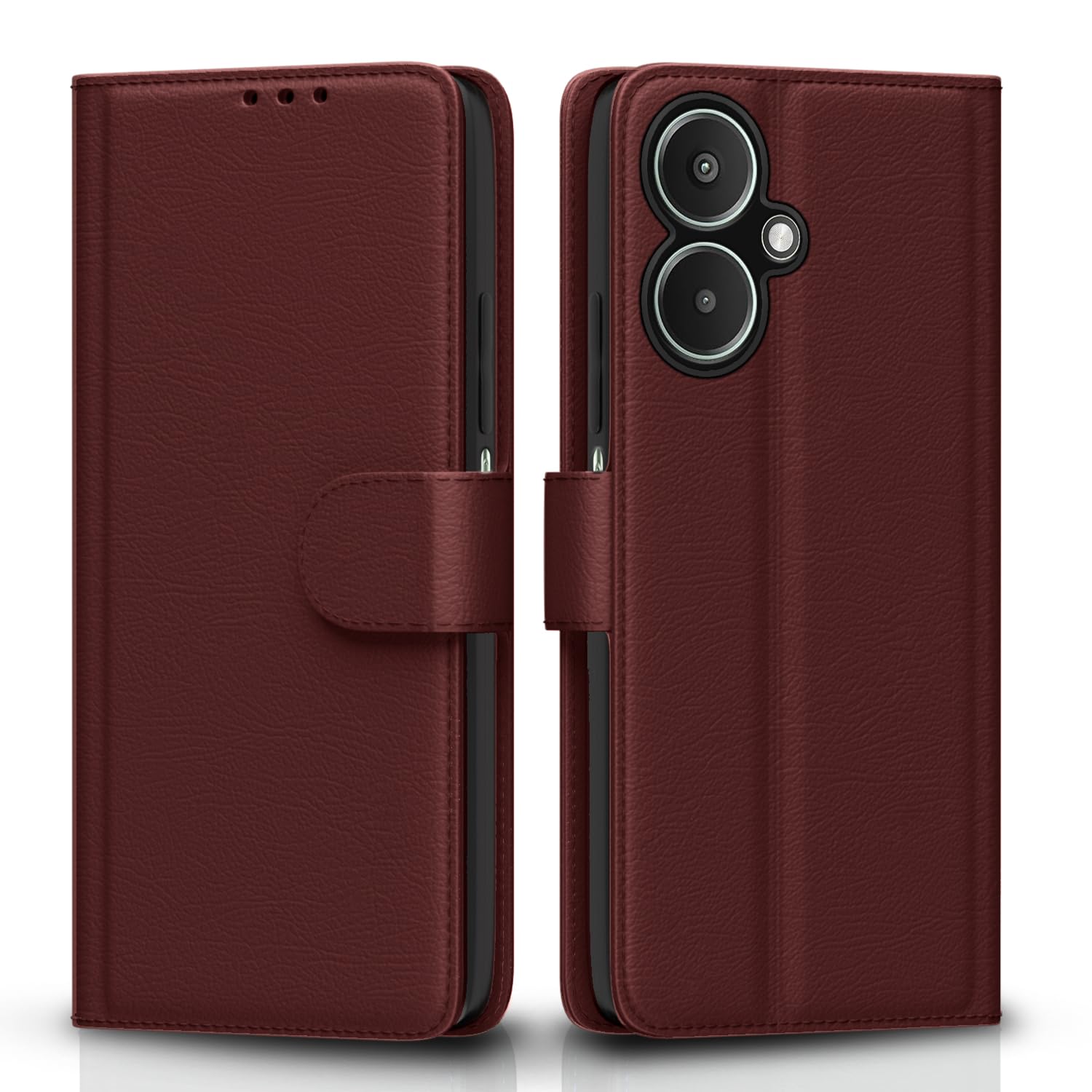 Pikkme brown flip case for Redmi 13C 5G