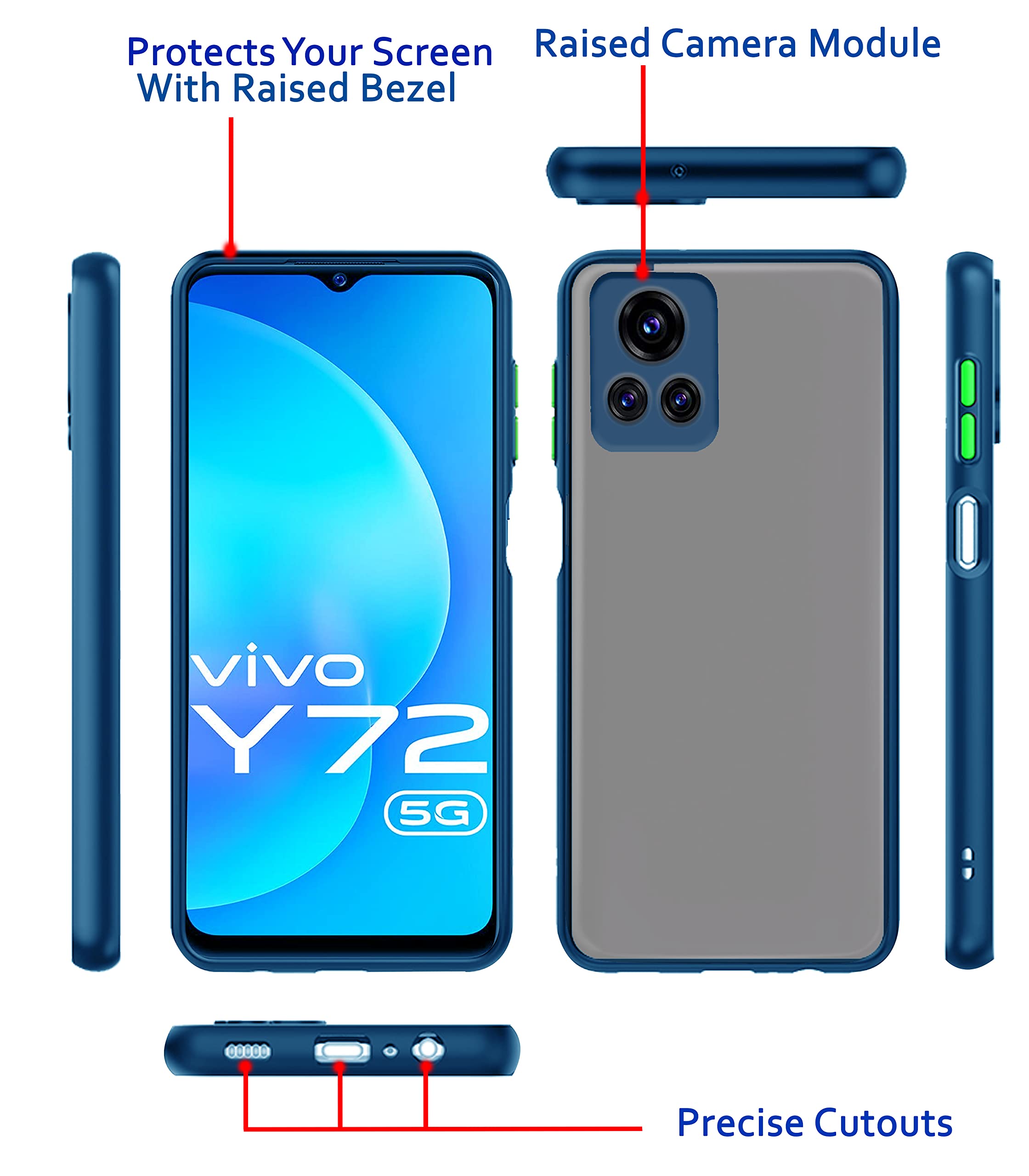 Blue phone cover for Vivo Y72 5G/Y31s – Pikkme – photo 3