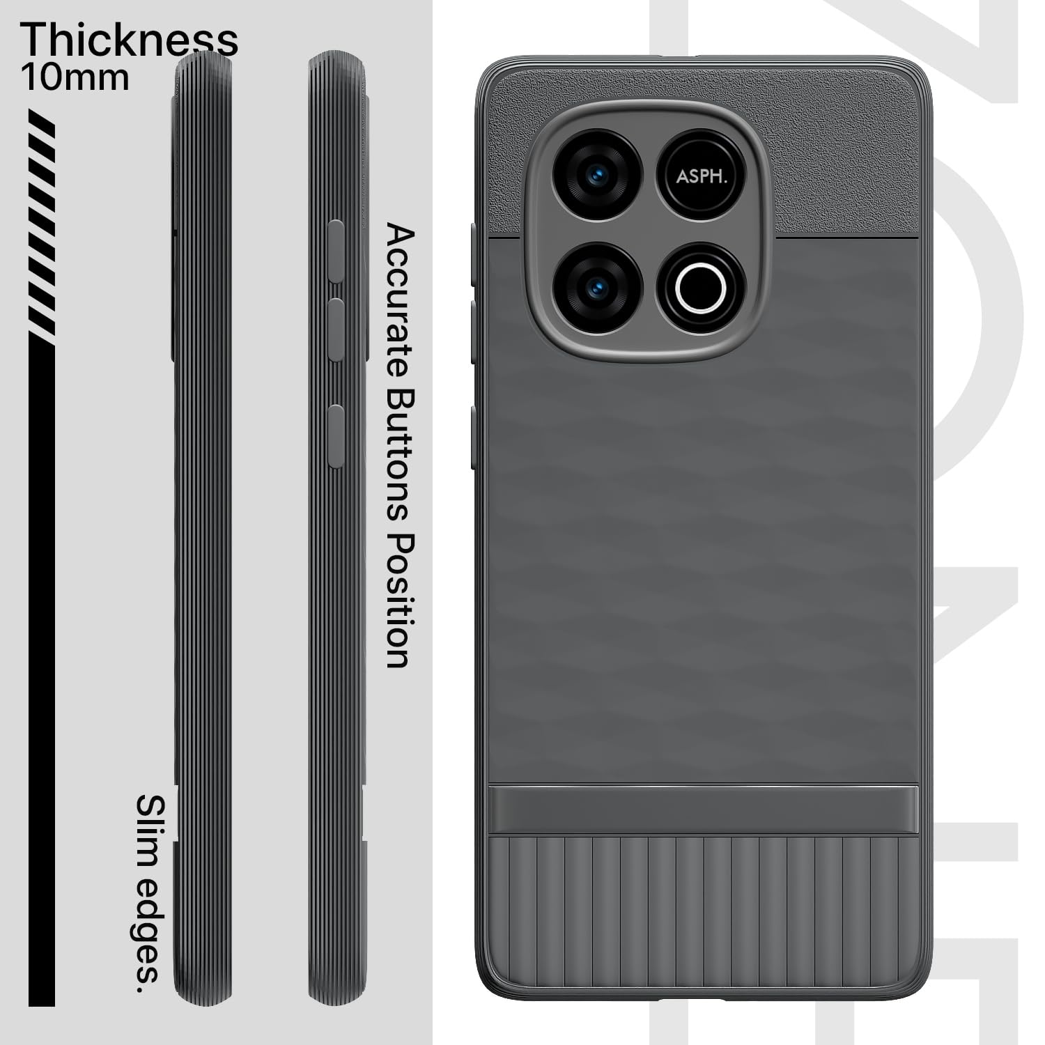 Pikkme iQOO Neo 10/Vivo Y300 GT 5G Silicone grey mobile cover – photo 3