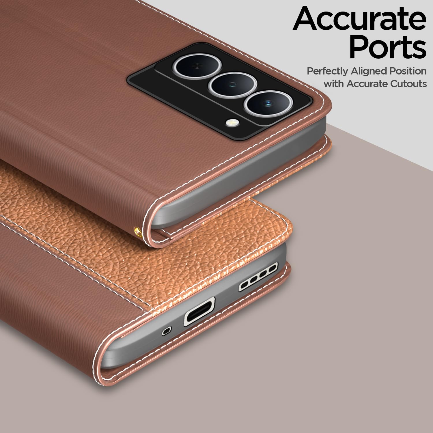 Tan Wallet flip cover for Realme Narzo 80x/P3x/14X 5G – Pikkme – photo 2
