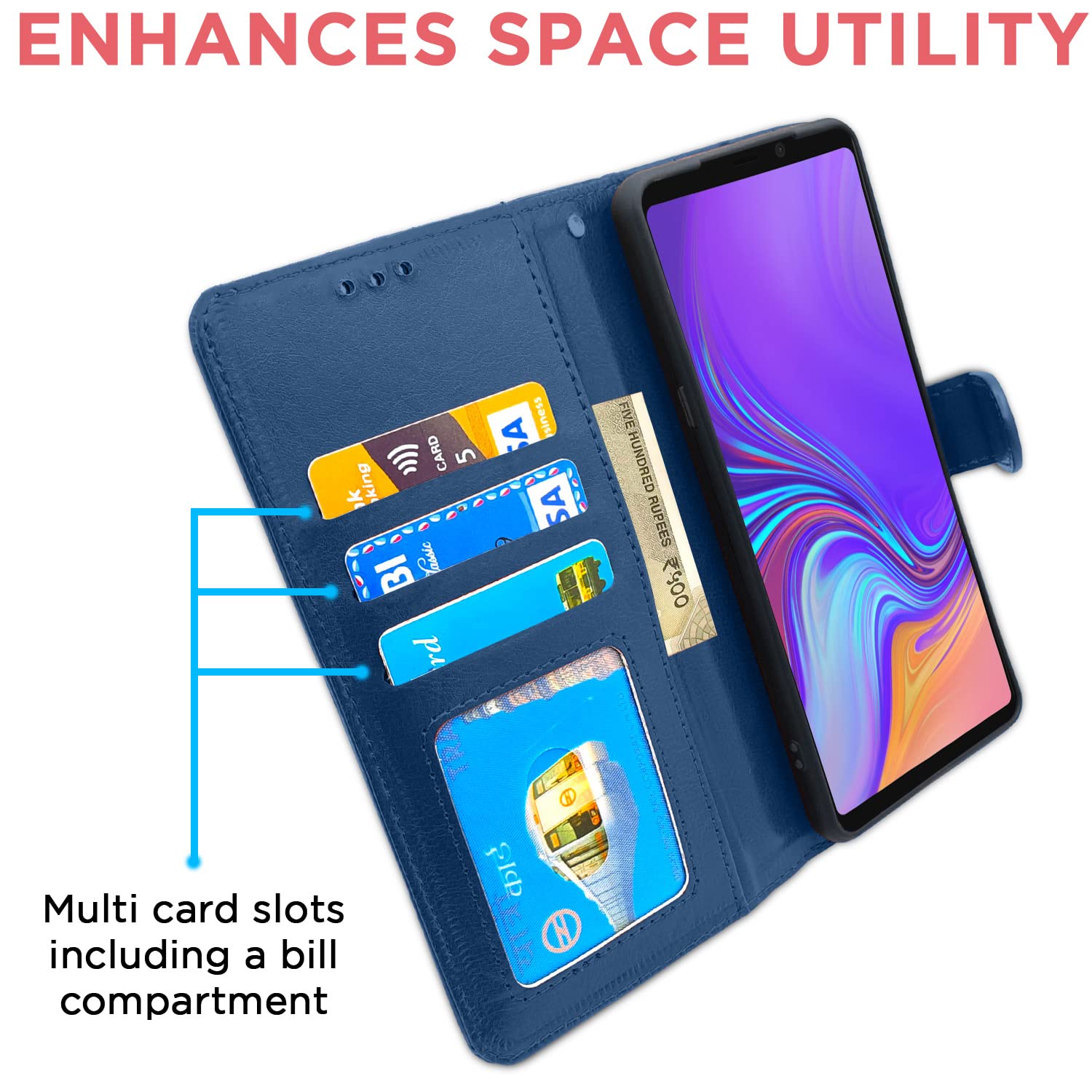 Pikkme Samsung Galaxy A9 2018 Vintage Flip Cover (Blue)
