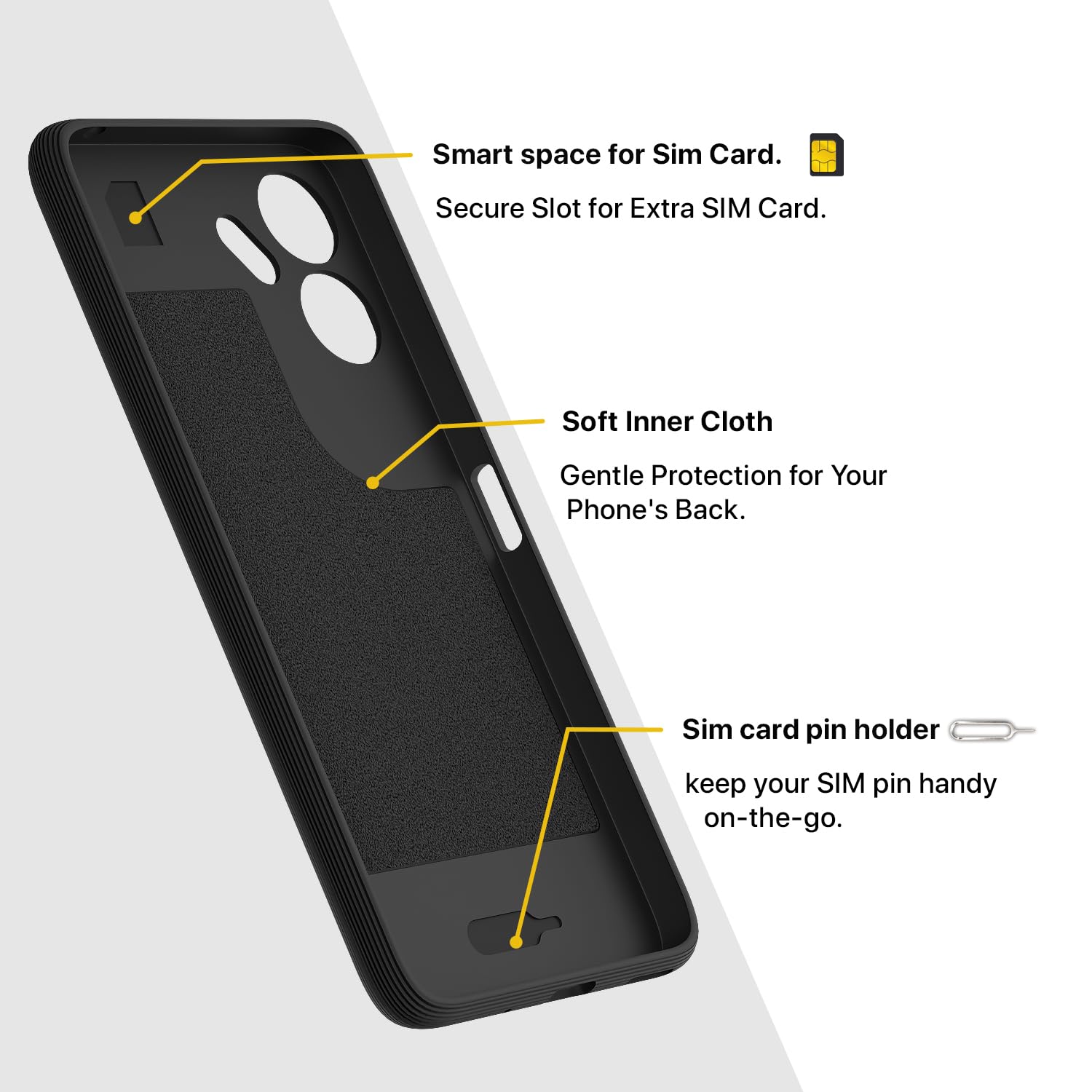 Pikkme Redmi 13c 4G / Redmi 13c 5G / Poco C65 Gencase Back Cover (Black)